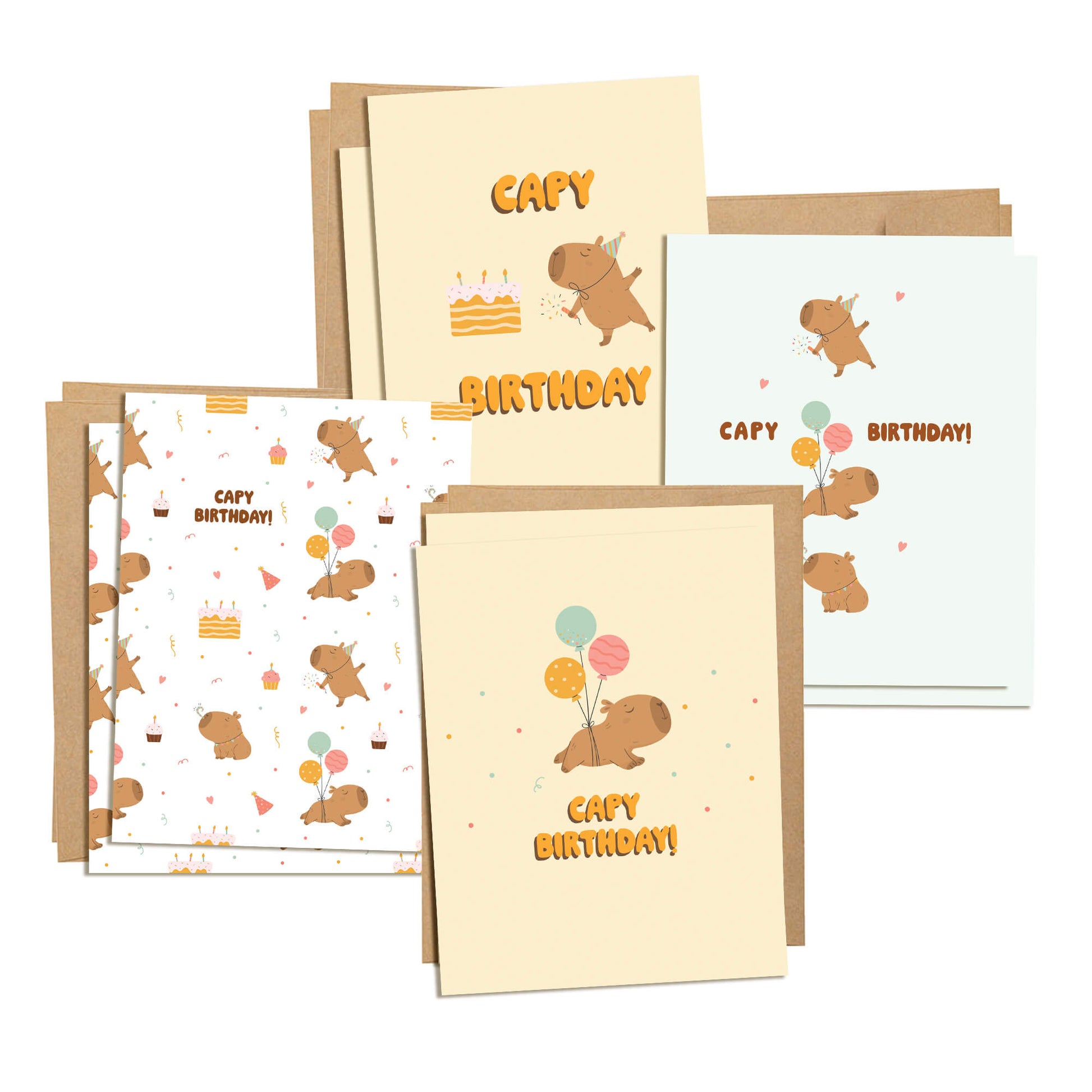 Capy Birthday 8 Assorted Birthday Cards | Capybara Boxed Greetings