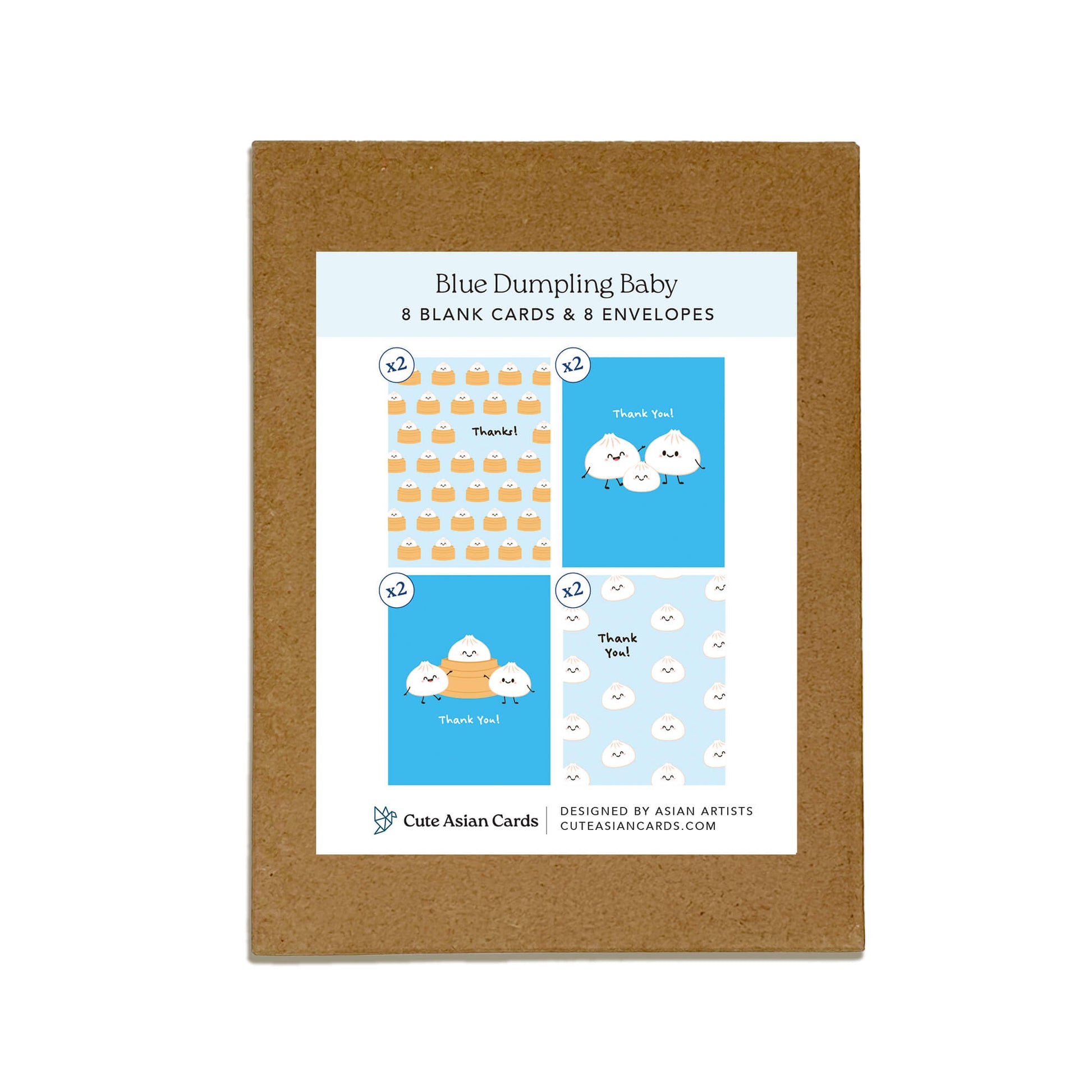baby shower thank you 1st birthday cute soup dumpling bao assorted greeting cards