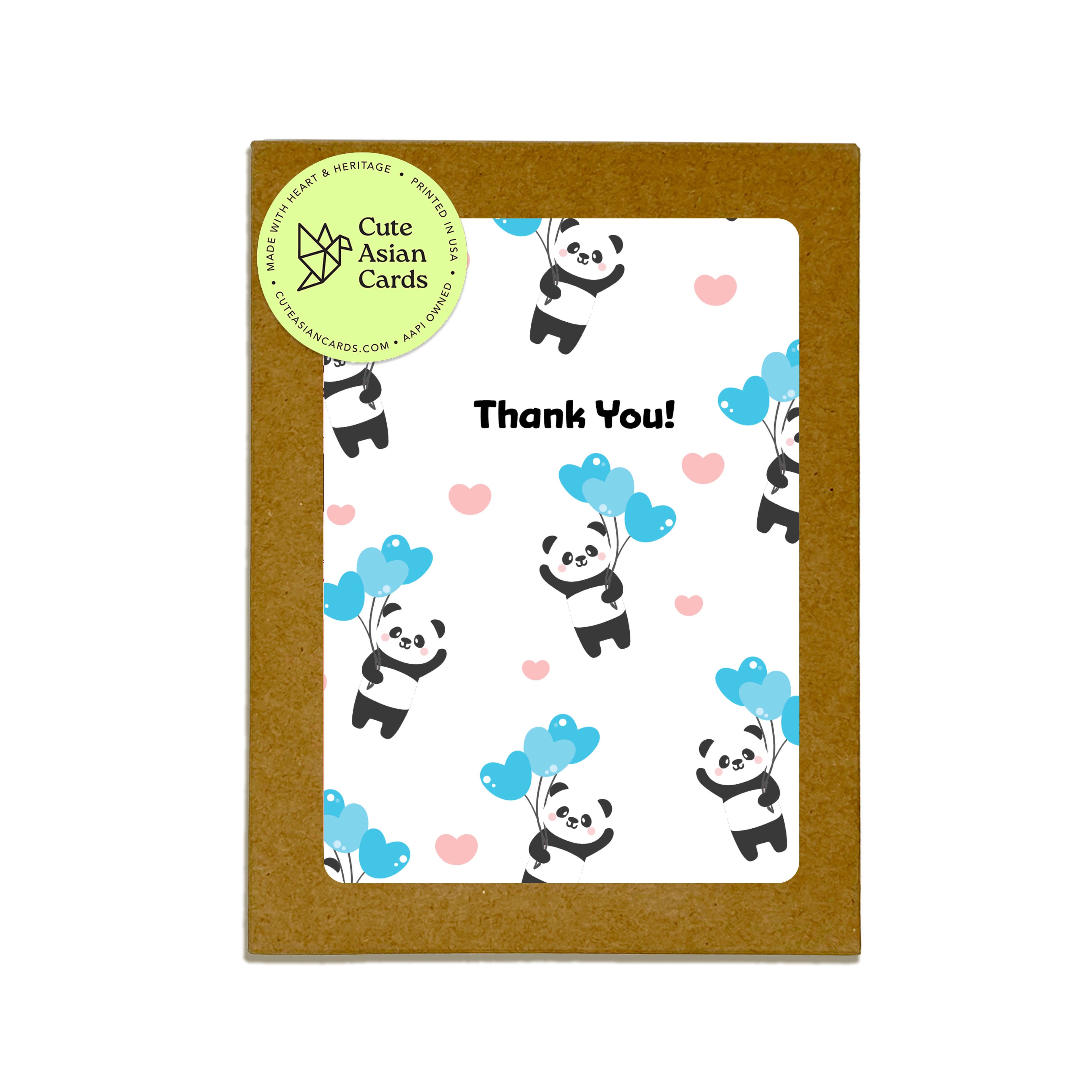 blue panda cute baby shower thank you cards assorted boxed set pack of blank notes
