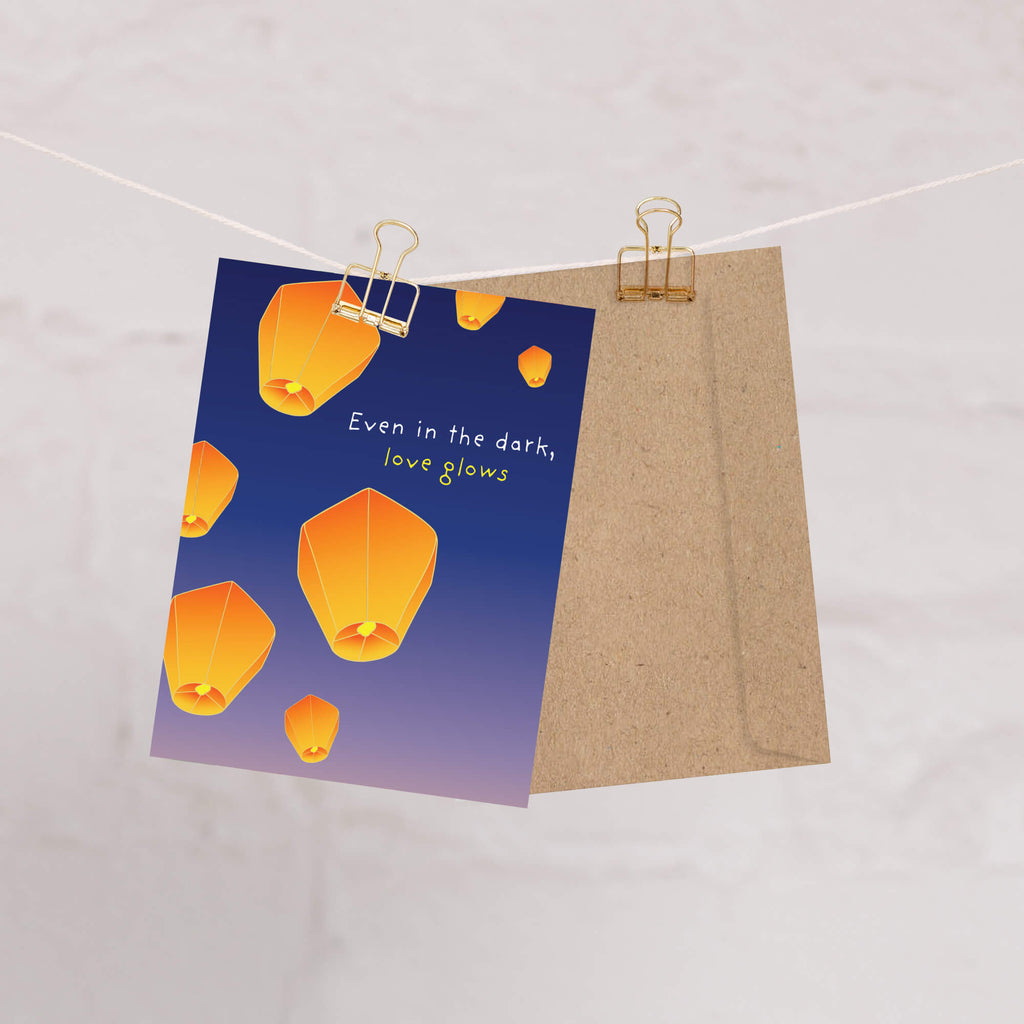 Lantern Sympathy Card | Love Glows Condolence Remembrance