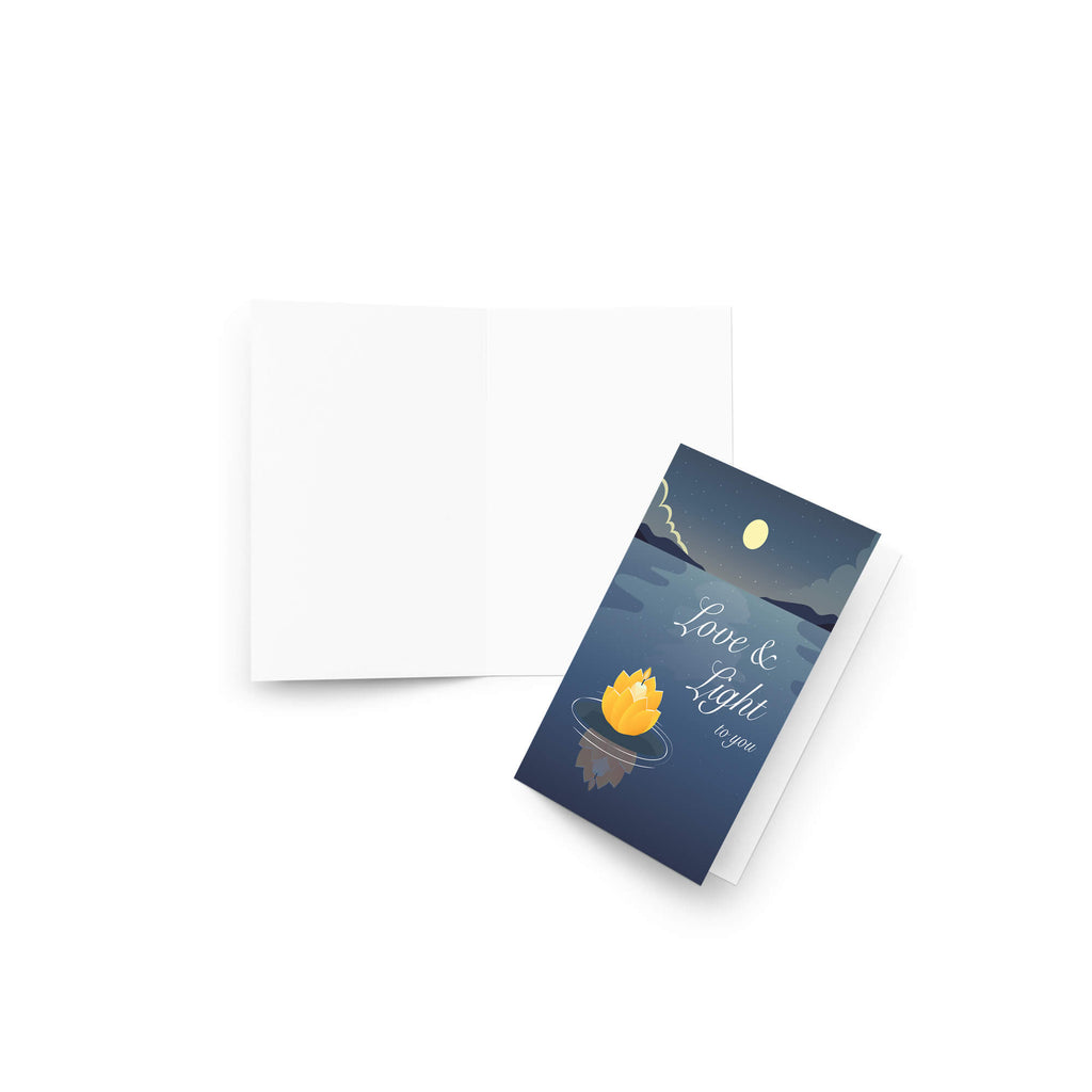 Love and Light Sympathy Card | Buddhist Hindu Moonlight Candle