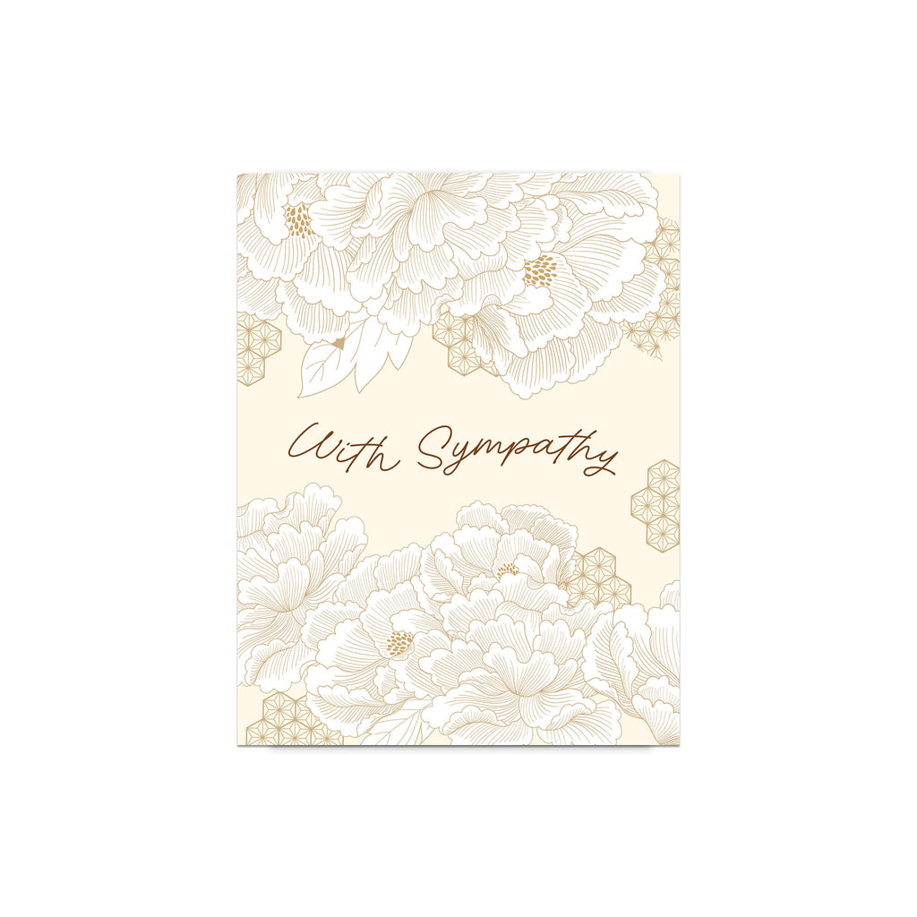 With Sympathy Card | Yellow Chrysanthemum Chinese Flower Sorry Condolence Card
