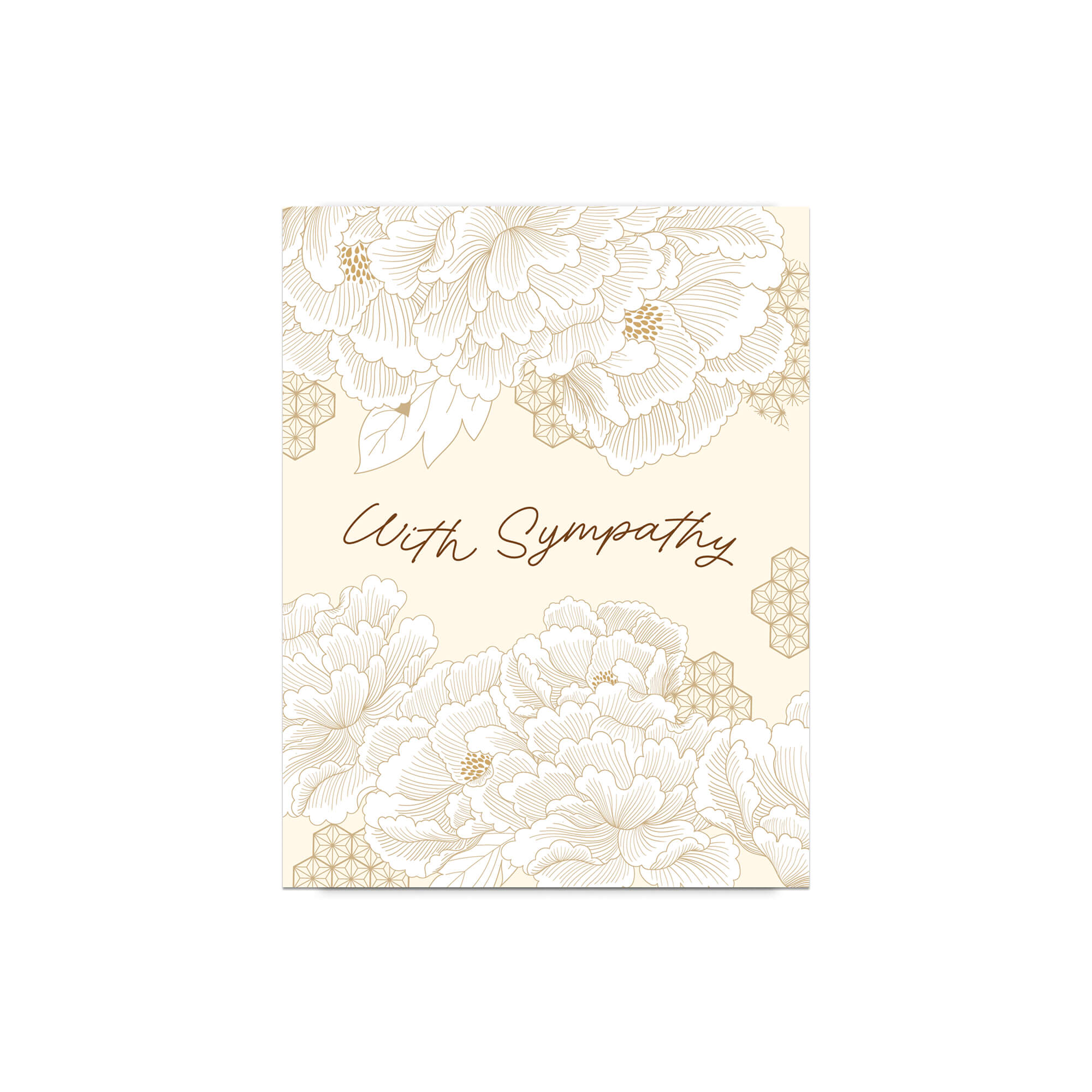 With Sympathy Card | Yellow Chrysanthemum Chinese Flower Sorry Condolence Card