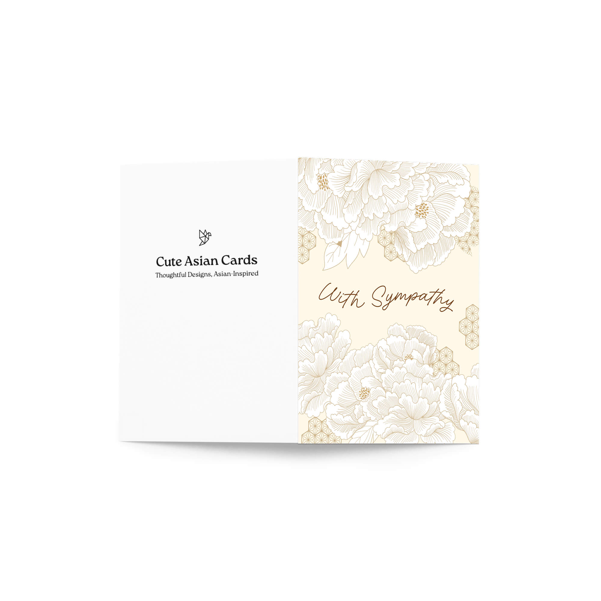 With Sympathy Card | Yellow Chrysanthemum Chinese Flower Sorry Condolence Card