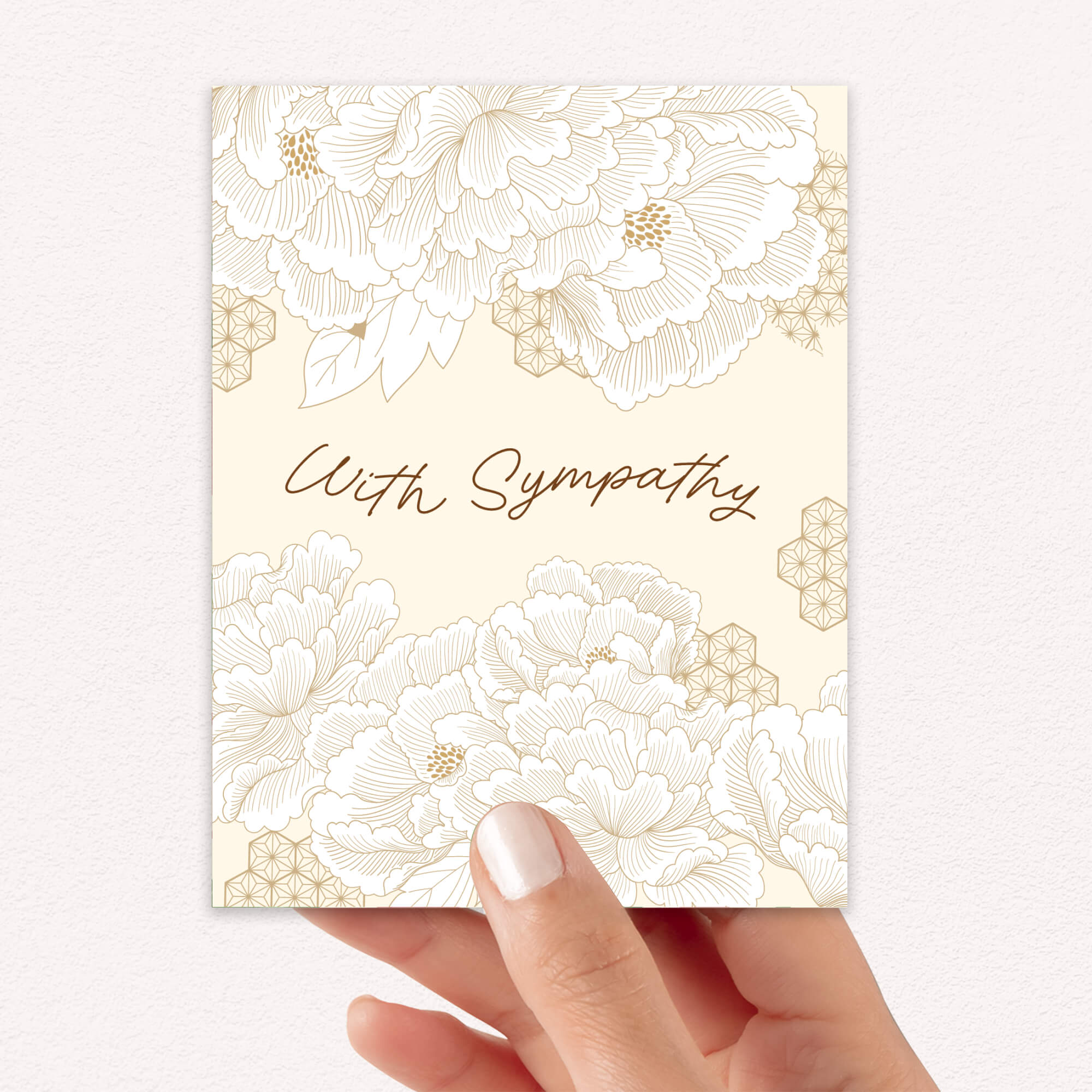 With Sympathy Card | Yellow Chrysanthemum Chinese Flower Sorry Condolence Card