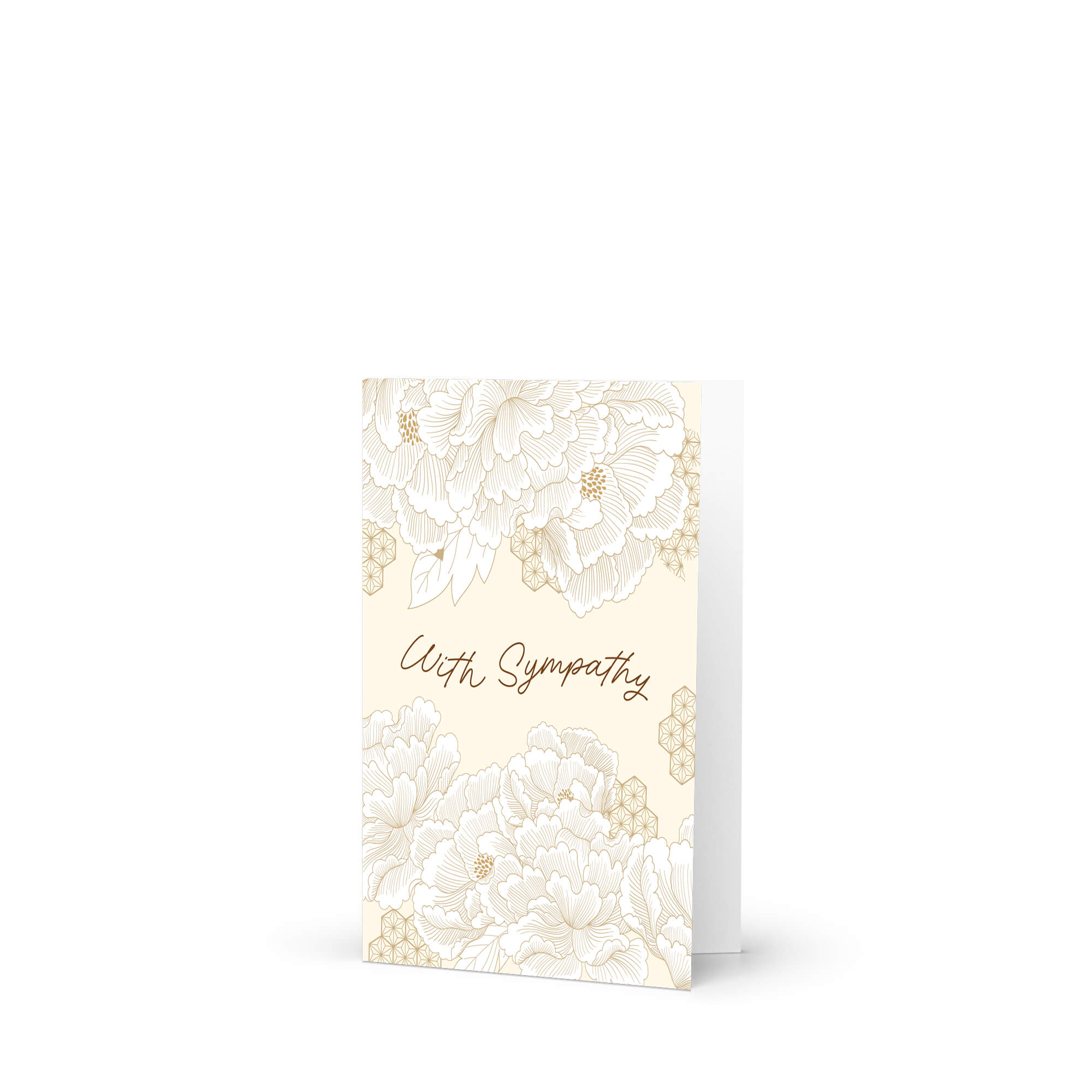 With Sympathy Card | Yellow Chrysanthemum Chinese Flower Sorry Condolence Card