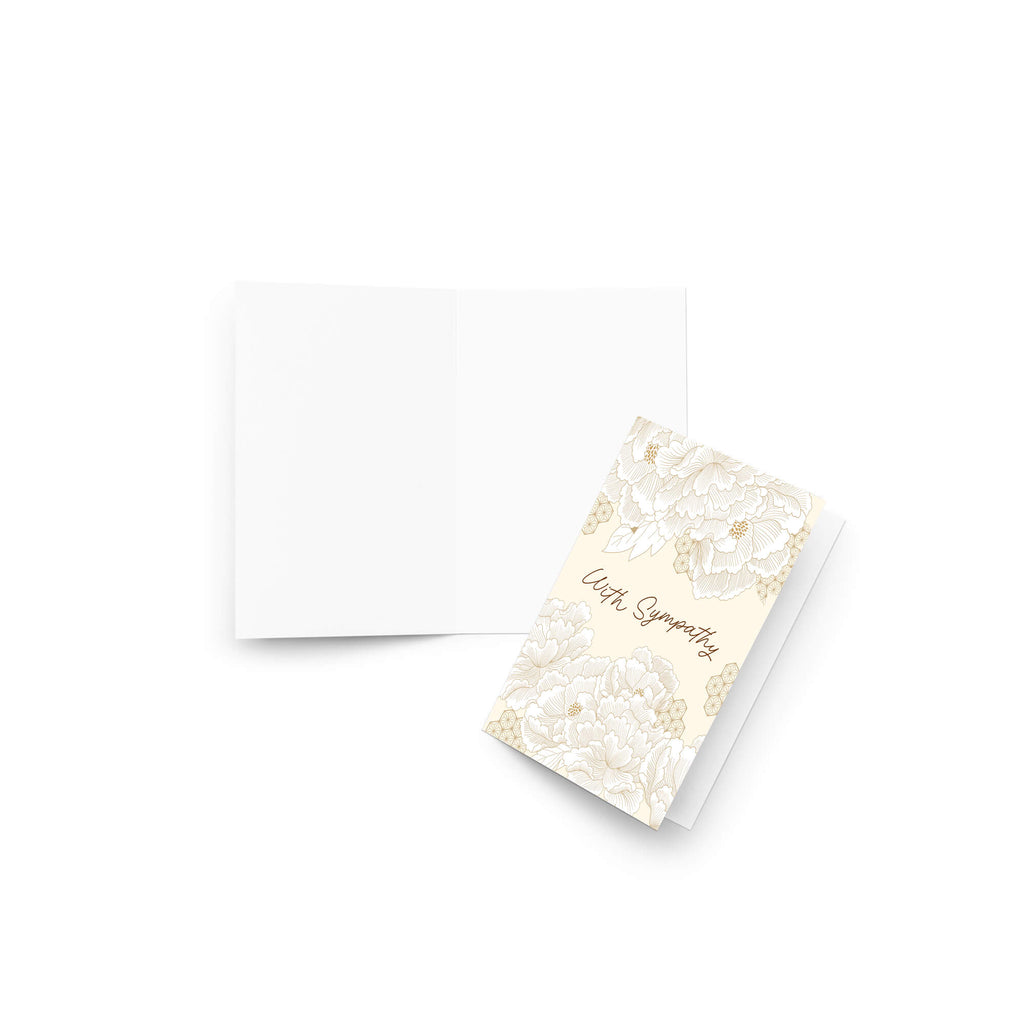 With Sympathy Card | Yellow Chrysanthemum Chinese Flower Sorry Condolence Card