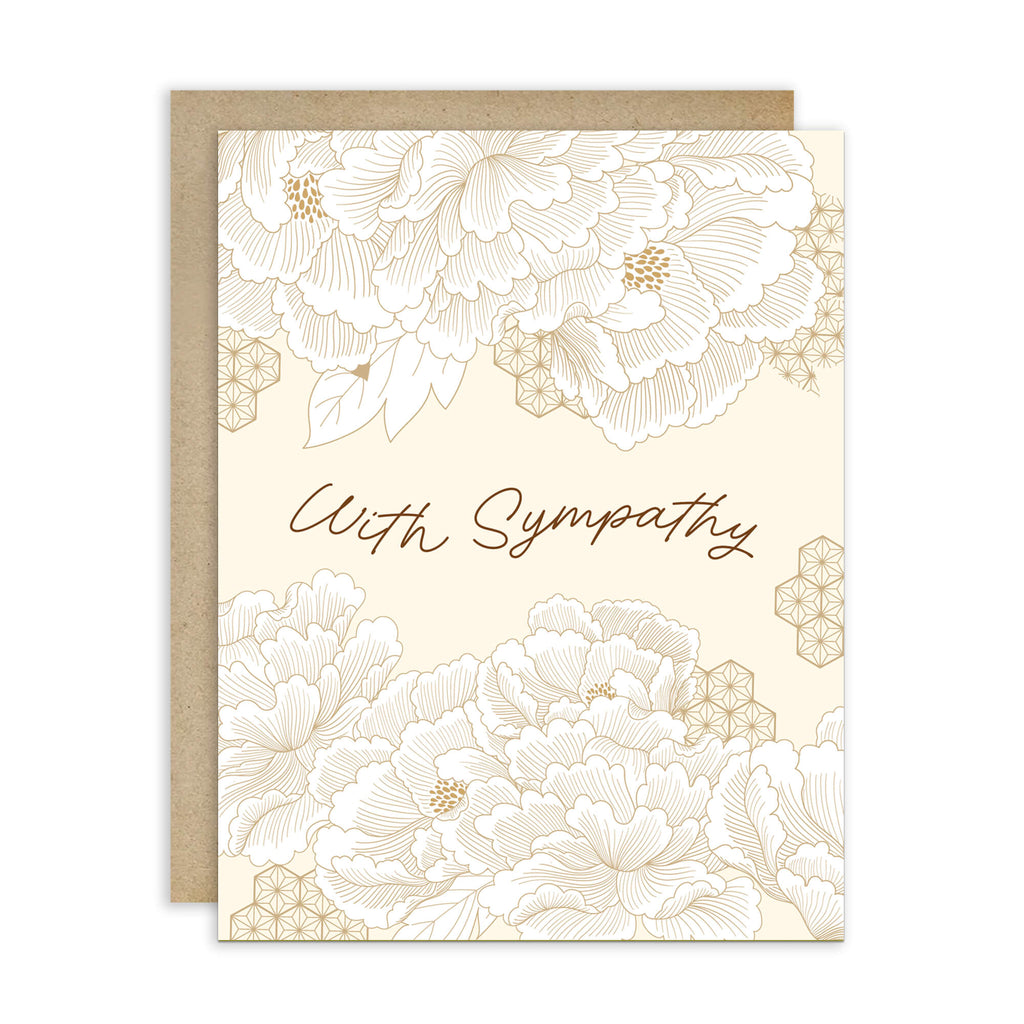 With Sympathy Card | Yellow Chrysanthemum Chinese Flower Sorry Condolence Card
