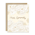 With Sympathy Card | Yellow Chrysanthemum Chinese Flower Sorry Condolence Card