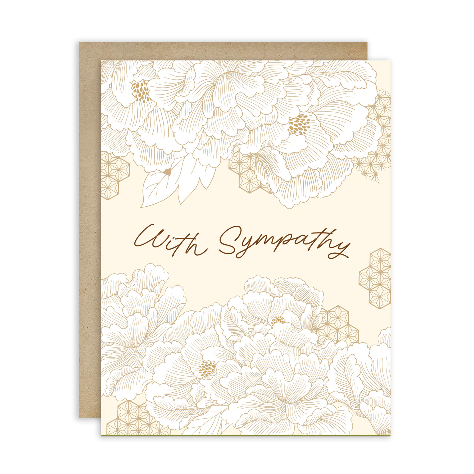 With Sympathy Card | Yellow Chrysanthemum Chinese Flower Sorry Condolence Card