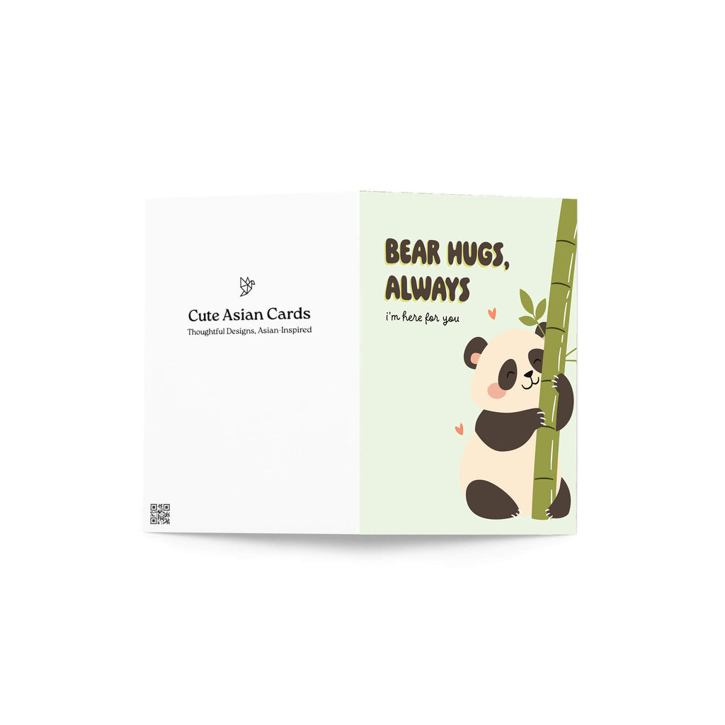 Bear Hugs Encouragement Cards | Cute Panda Animal Mental Health