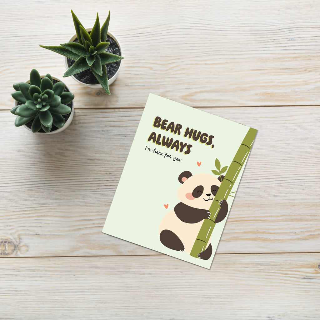 Bear Hugs Encouragement Cards | Cute Panda Animal Mental Health