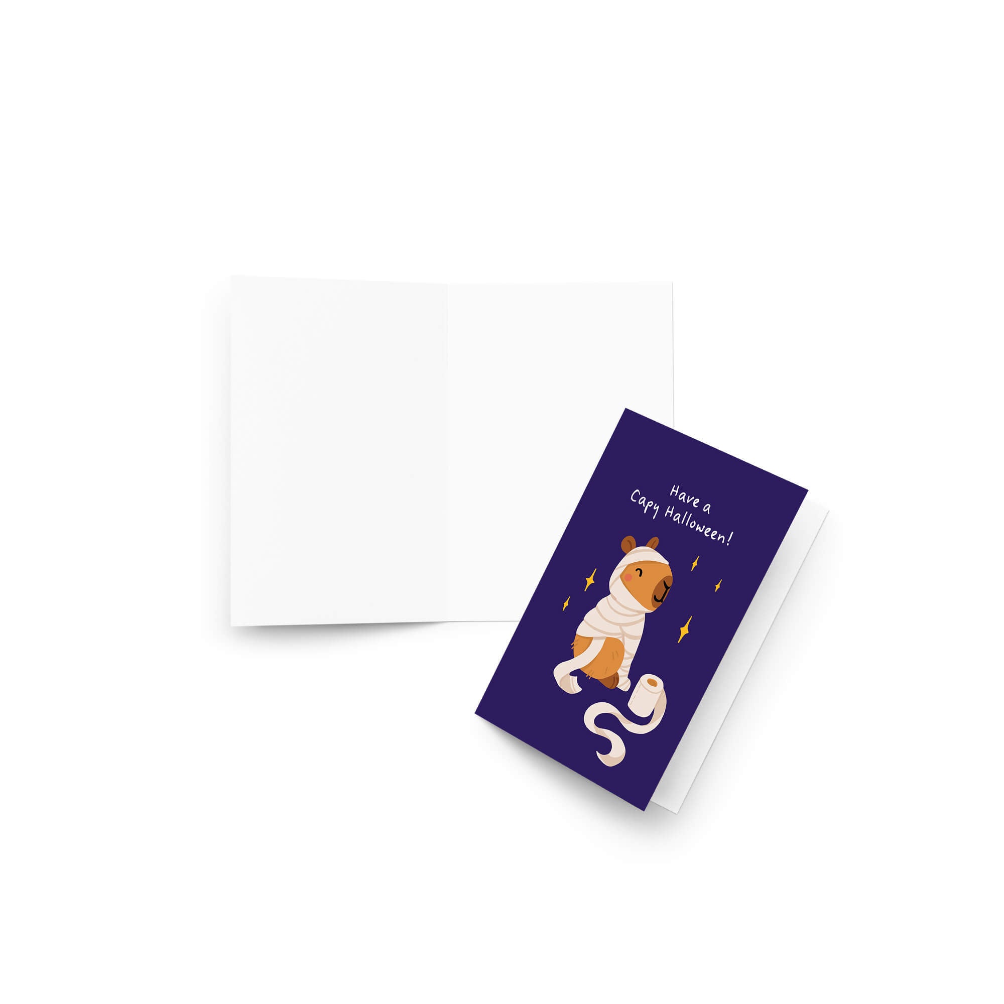 Greeting card with a bear illustration and text on a white background