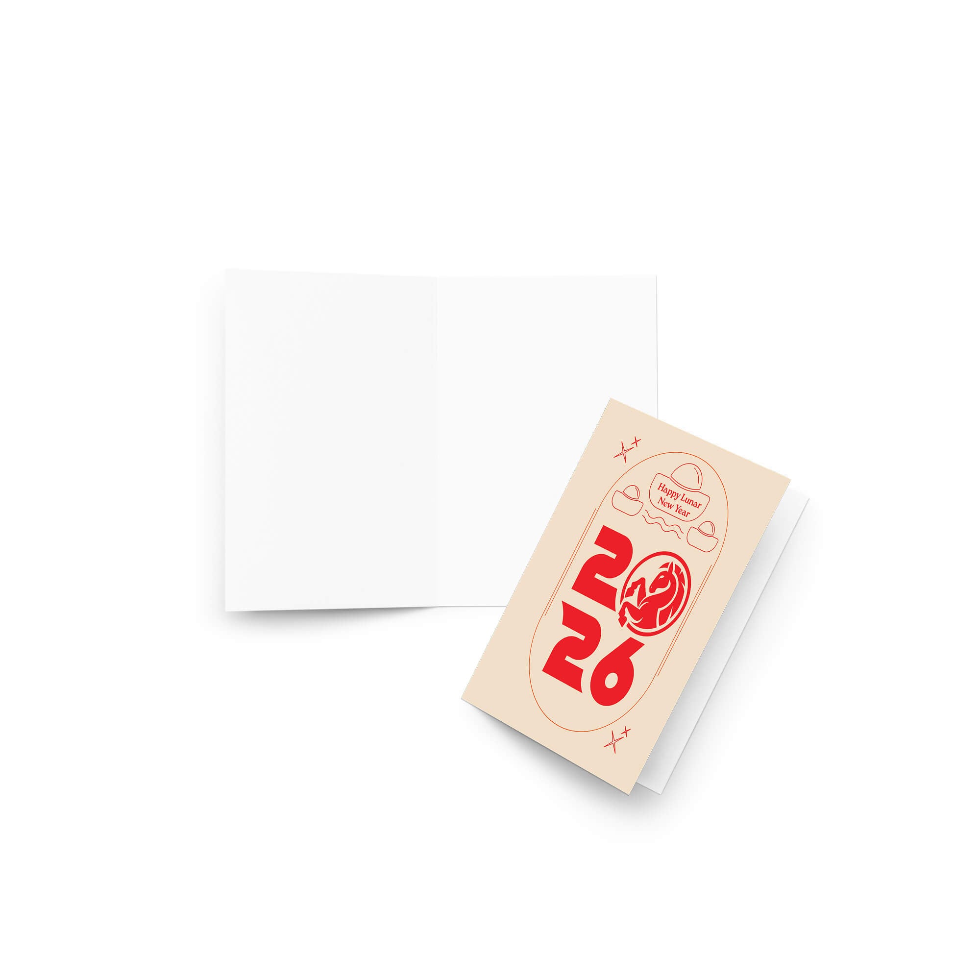 Notebook with red and black design on a white background
