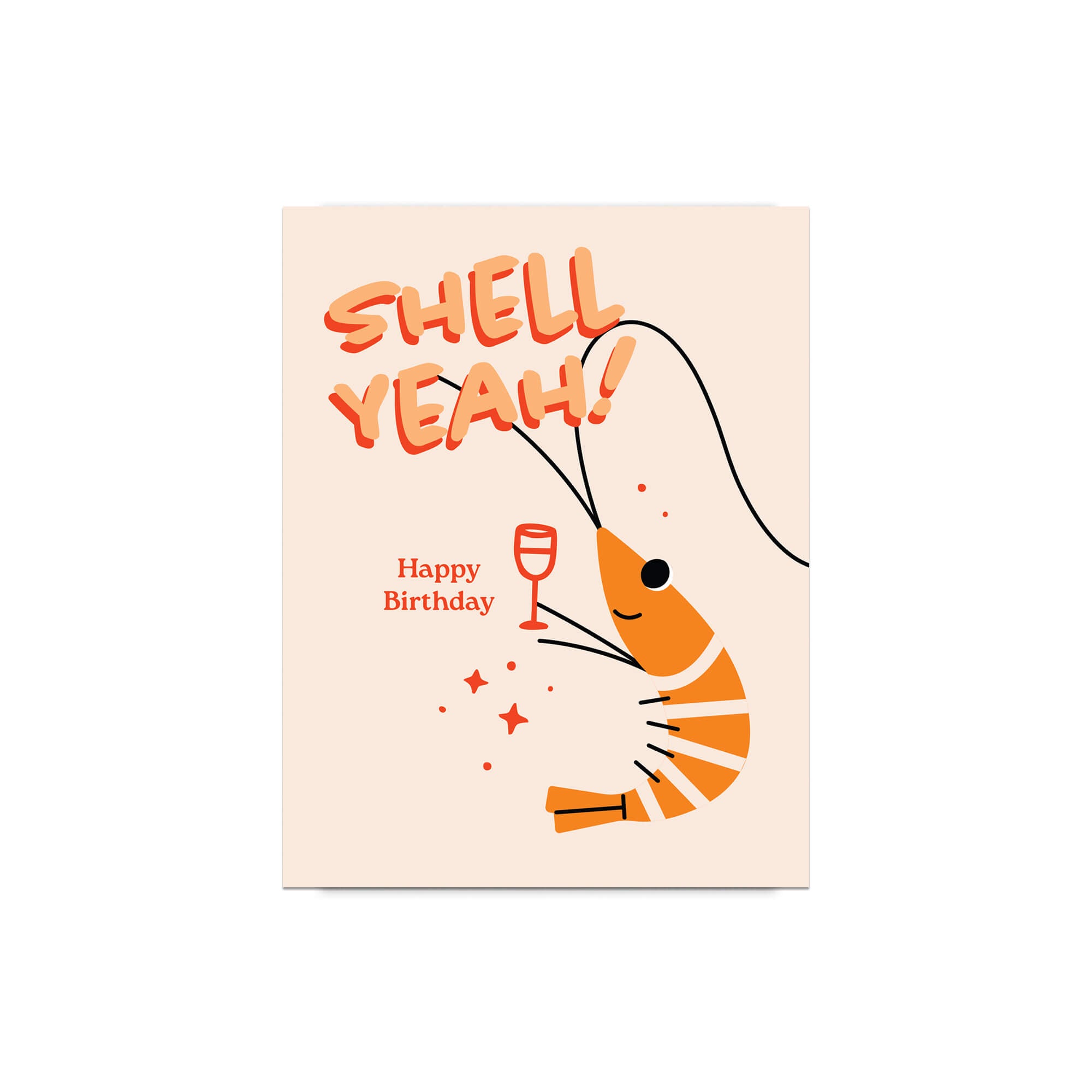 Shell Yeah Funny Birthday Card | Cute Shrimp Toast Asian Greetings