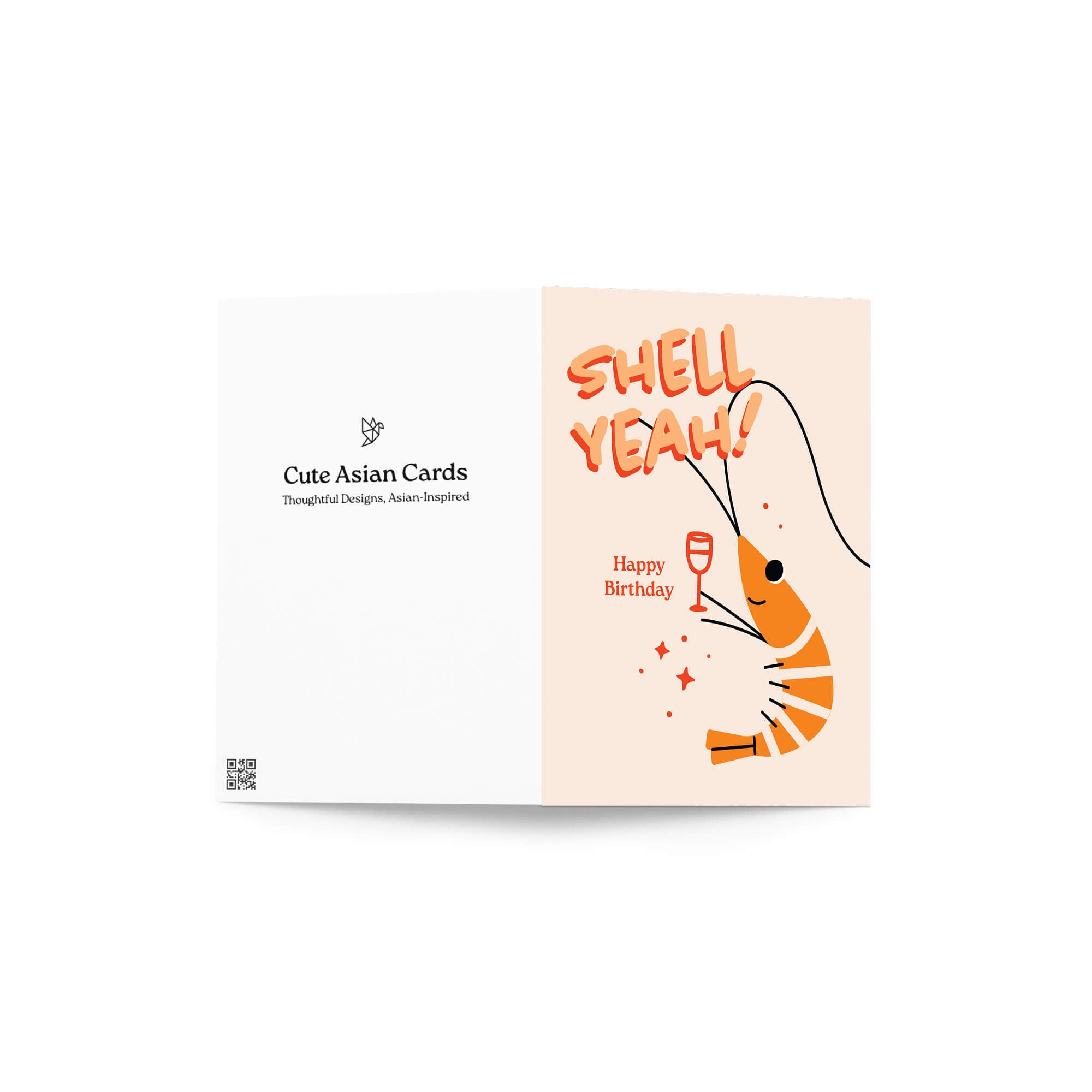 Shell Yeah Funny Birthday Card | Cute Shrimp Toast Asian Greetings