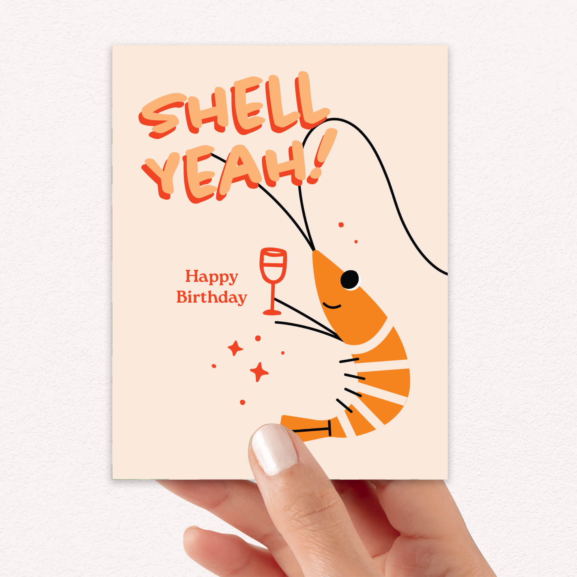 Shell Yeah Funny Birthday Card | Cute Shrimp Toast Asian Greetings