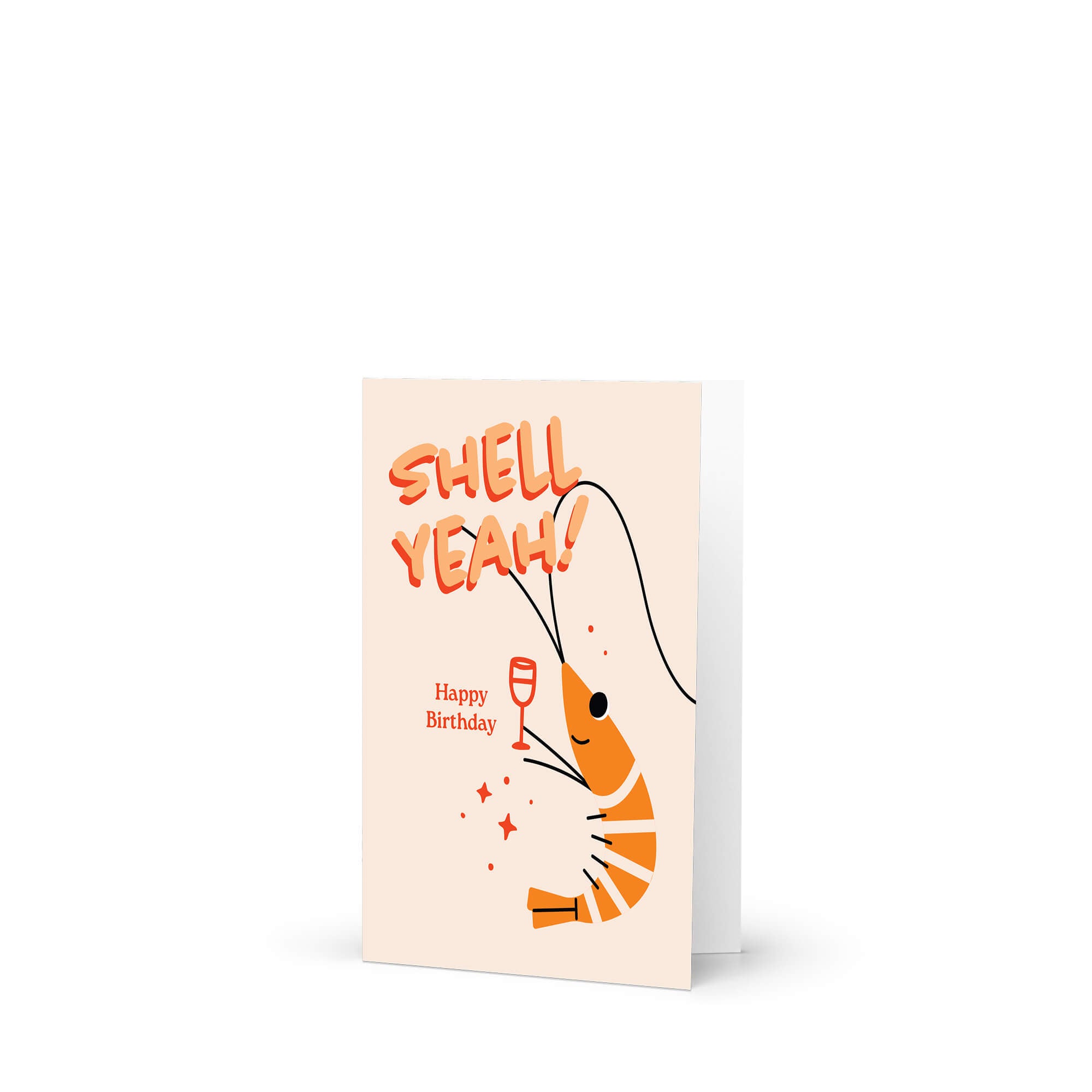 Shell Yeah Funny Birthday Card | Cute Shrimp Toast Asian Greetings