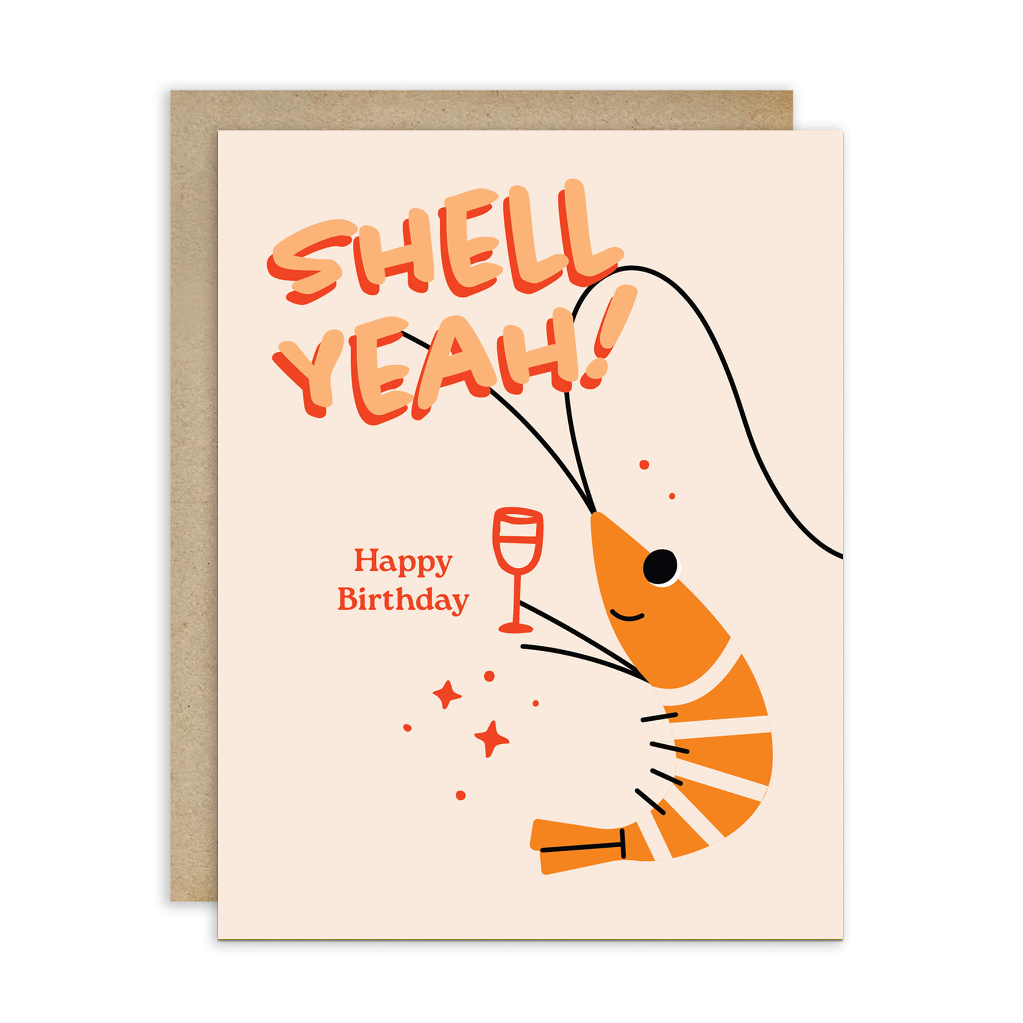 Shell Yeah Funny Birthday Card | Cute Shrimp Toast Asian Greetings