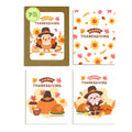 Pilgrim 8 Assorted Thanksgiving Cards | Cute Turkey Asian Greetings Boxed Set