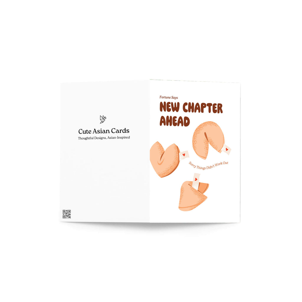 Product packaging for 'Cute Asian Cards' with fortune cookies and text on a white background