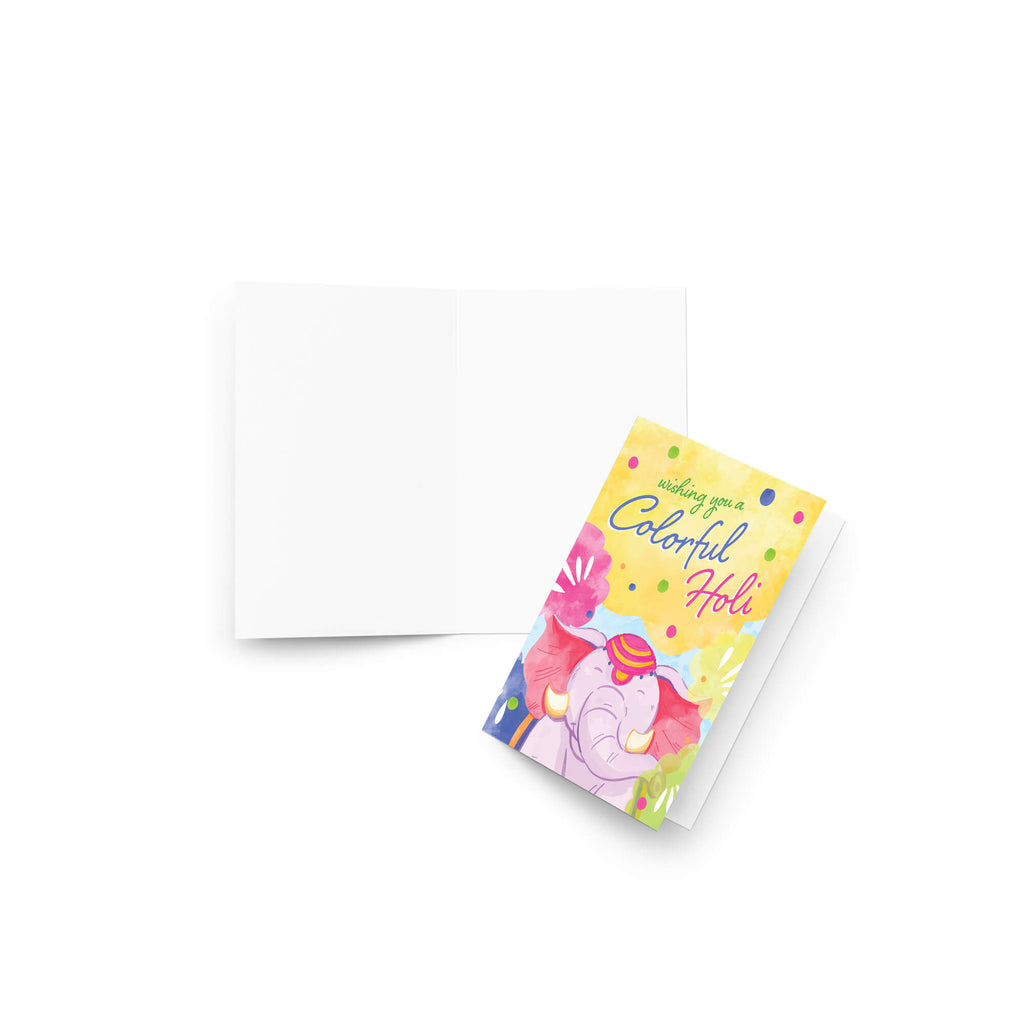 Colorful greeting card with floral design and text on a white background