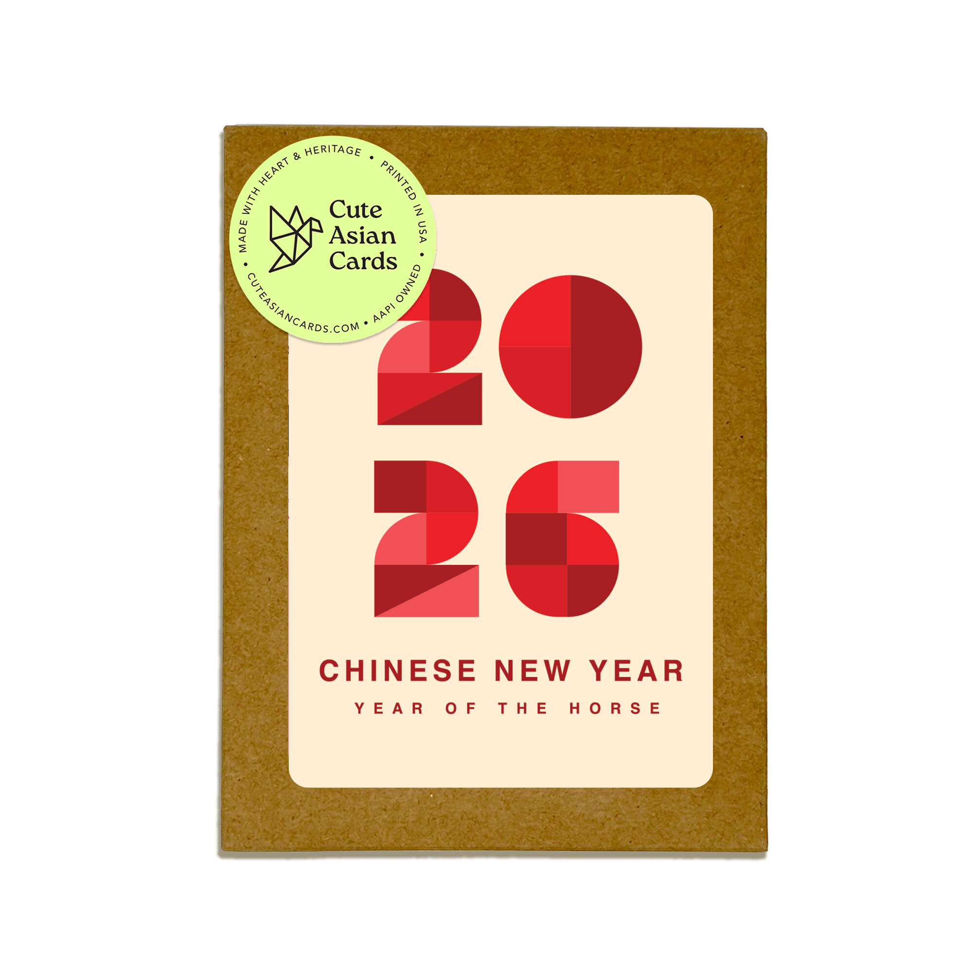 Geometric Lunar New Year Cards | 8 Assorted Cards + Envelopes Set