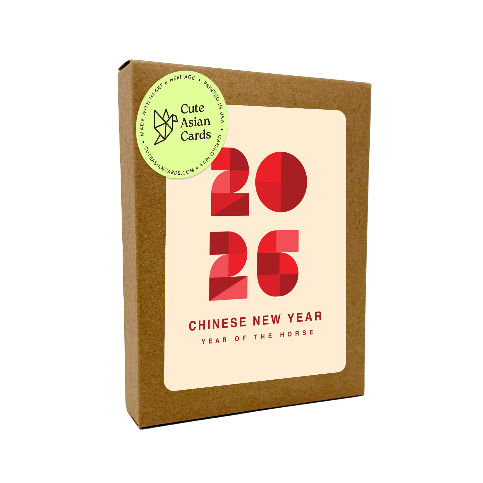 Geometric Lunar New Year Cards | 8 Assorted Cards + Envelopes Set