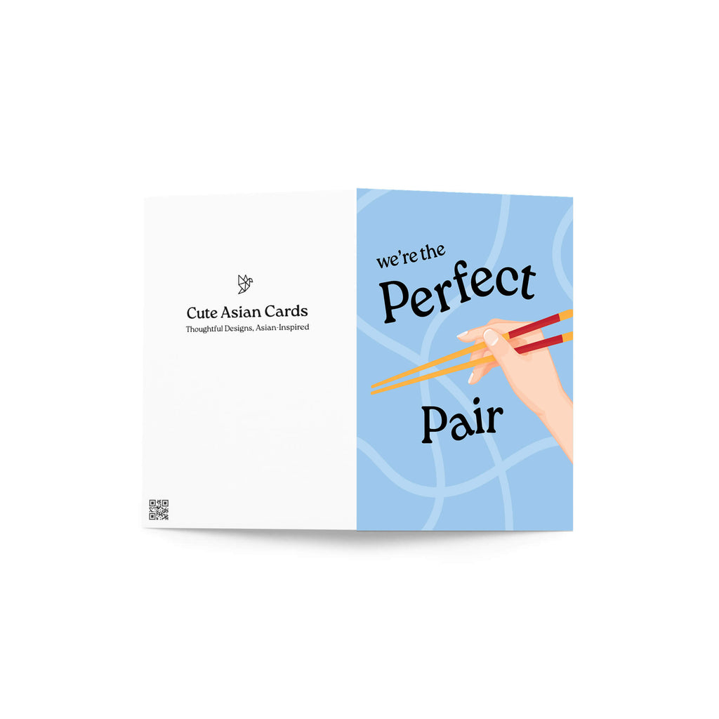 The Perfect Pair | Funny Chopsticks Asian Greeting Card for Couples