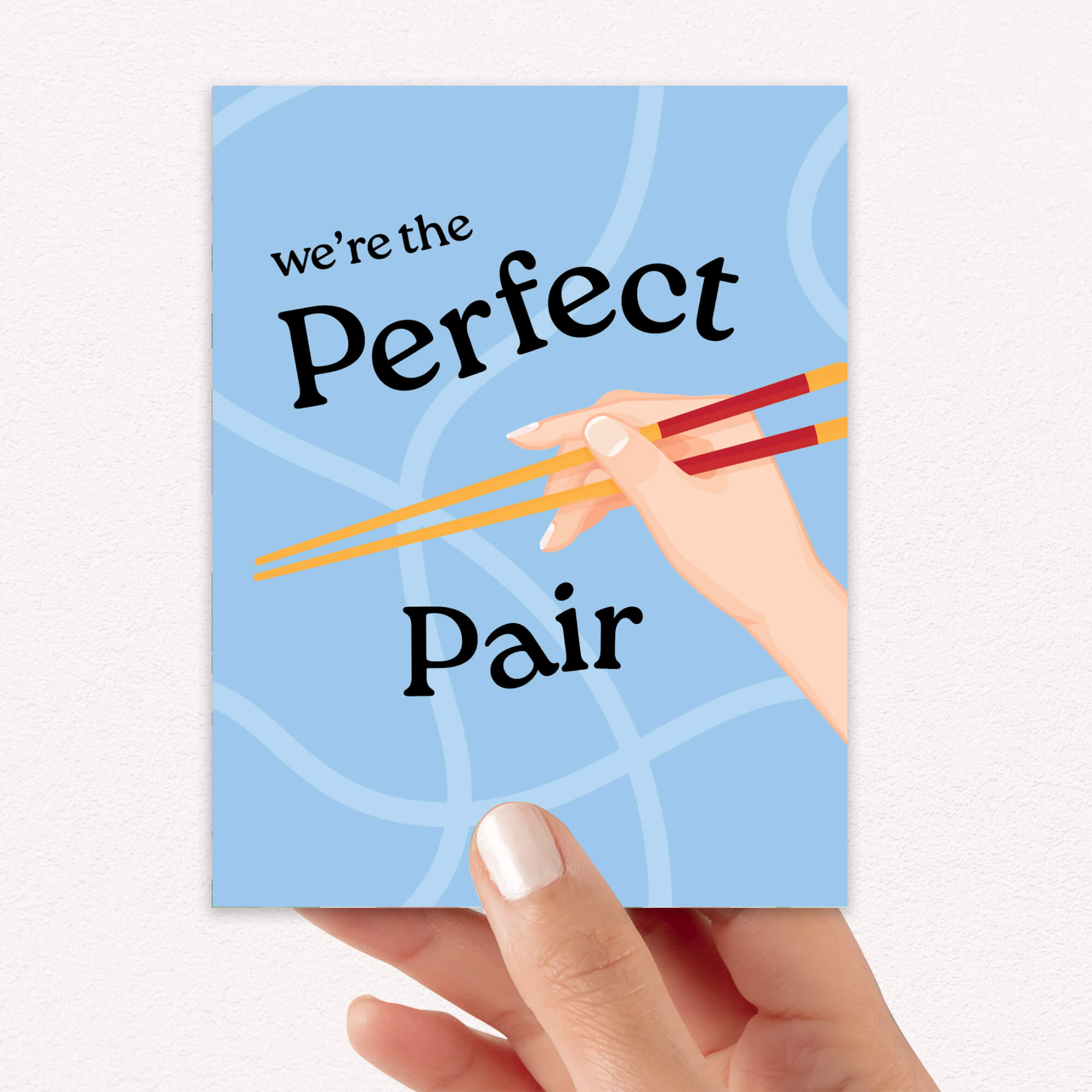 The Perfect Pair | Funny Chopsticks Asian Greeting Card for Couples