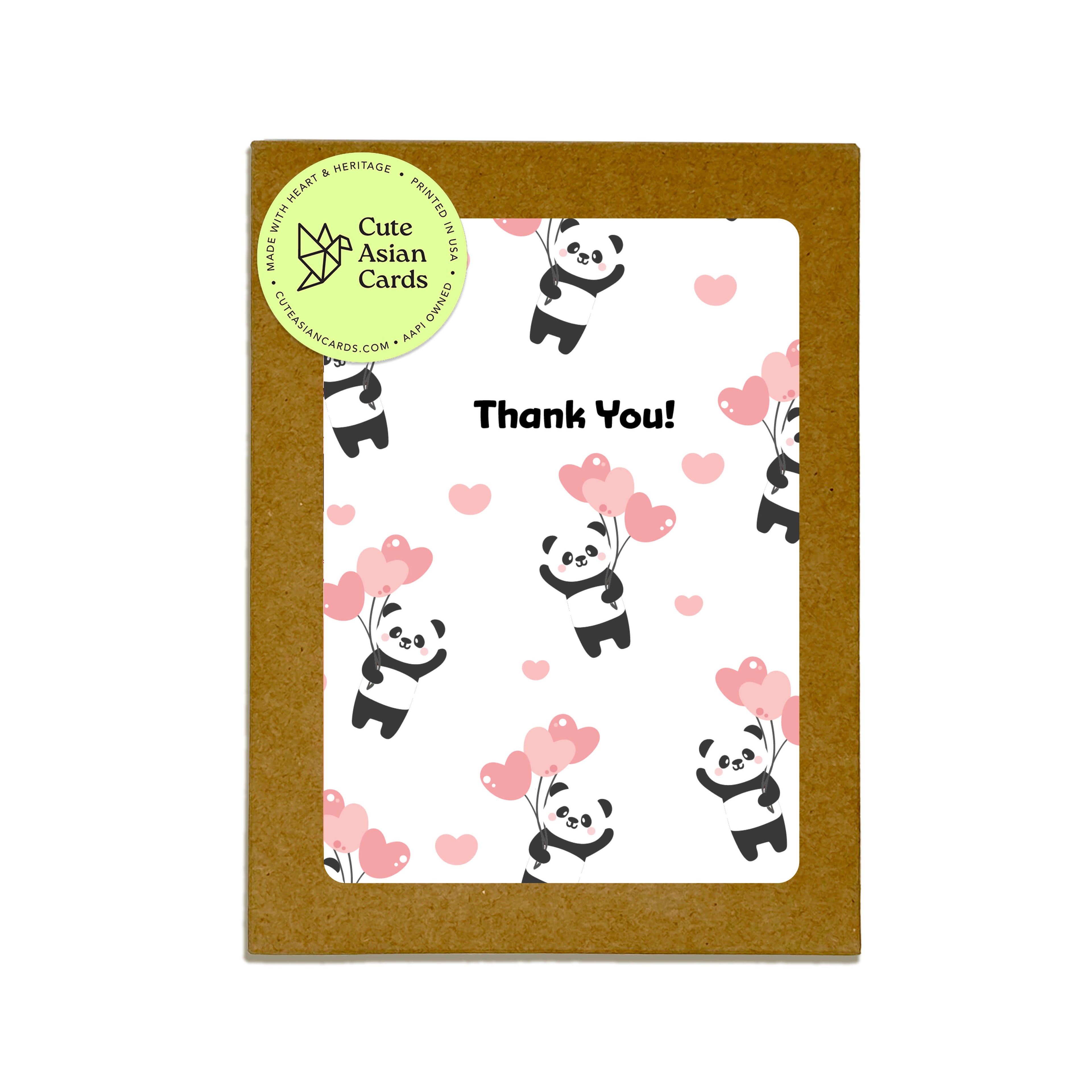 pink panda cute baby shower thank you cards assorted boxed set pack of 8
