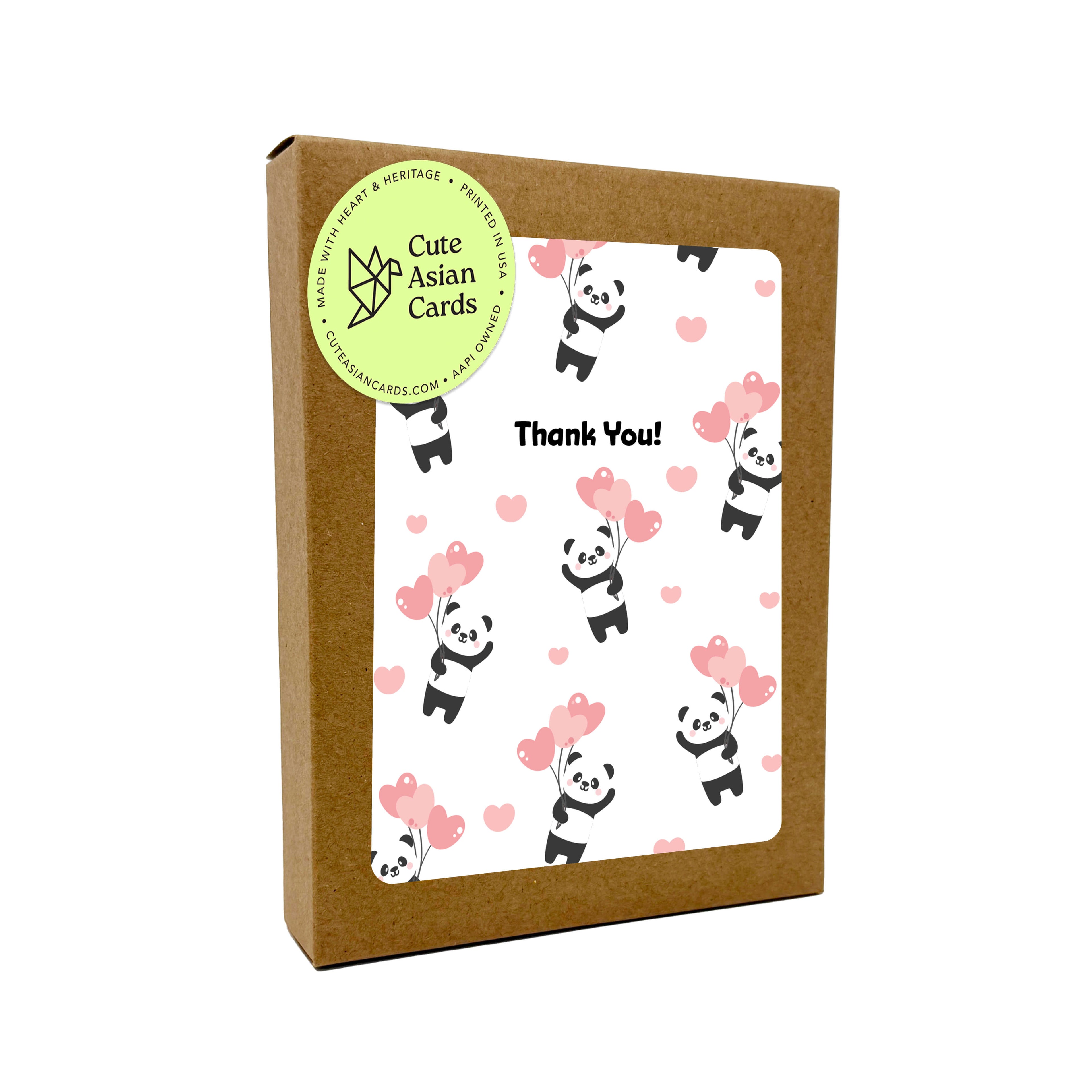 pink panda cute baby shower thank you cards assorted boxed set pack of 8