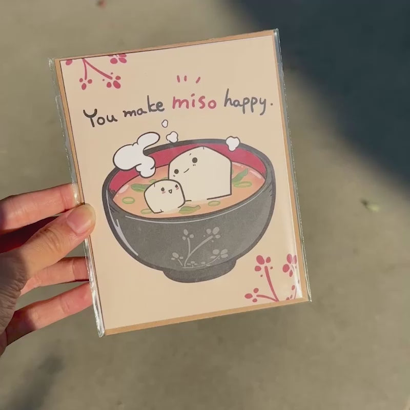 You Make Miso Happy | Funny Miso Soup Asian Greeting Card for Love or Birthdays
