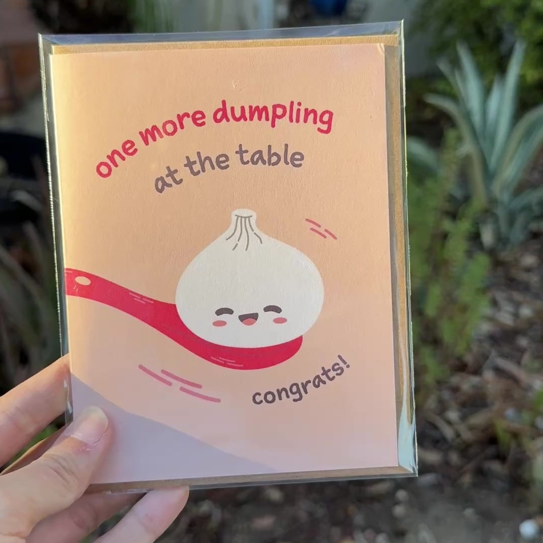 One More Dumpling New Baby Card | Spoon Funny Baby Shower Congratulations Newborn