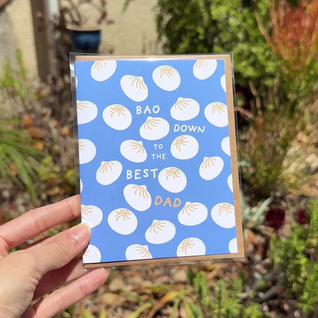 Bao Father's Day Card | Funny Steamed Bun Food for Dad
