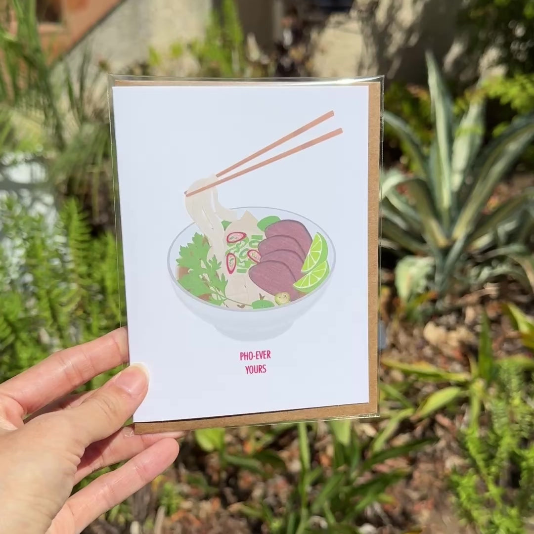 Pho-ever Yours | Couple Romantic Pho Bowl Asian Greeting Card