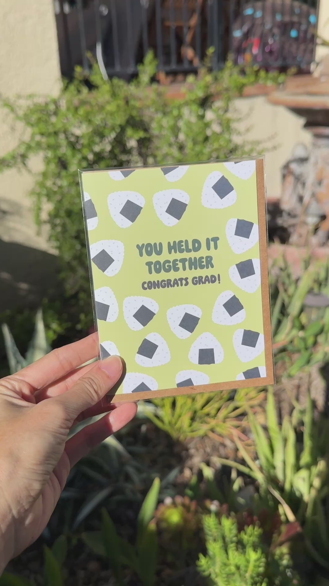 Onigiri Graduation Card | Funny Japanese Rice Ball Food Congrats