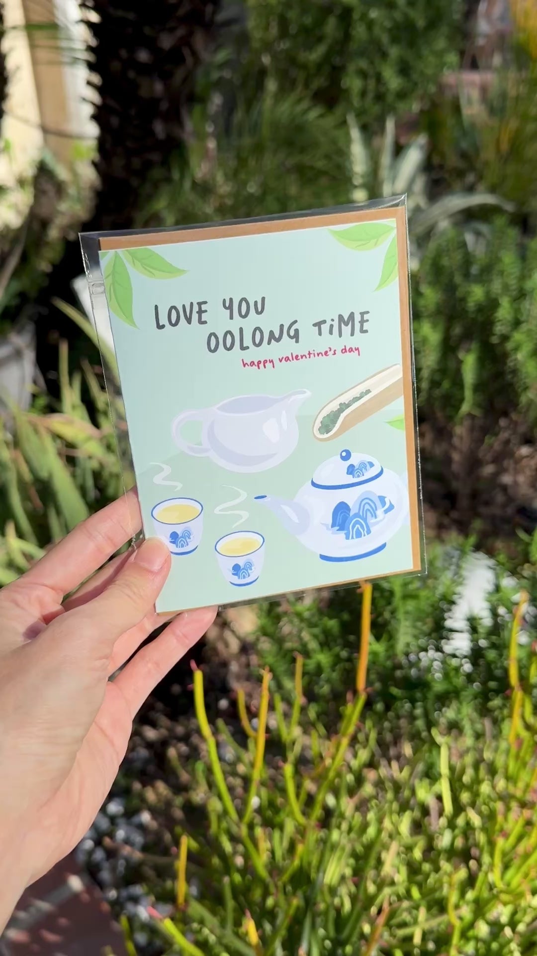Love You Oolong Time Valentine’s Day Card | Chinese Teapot