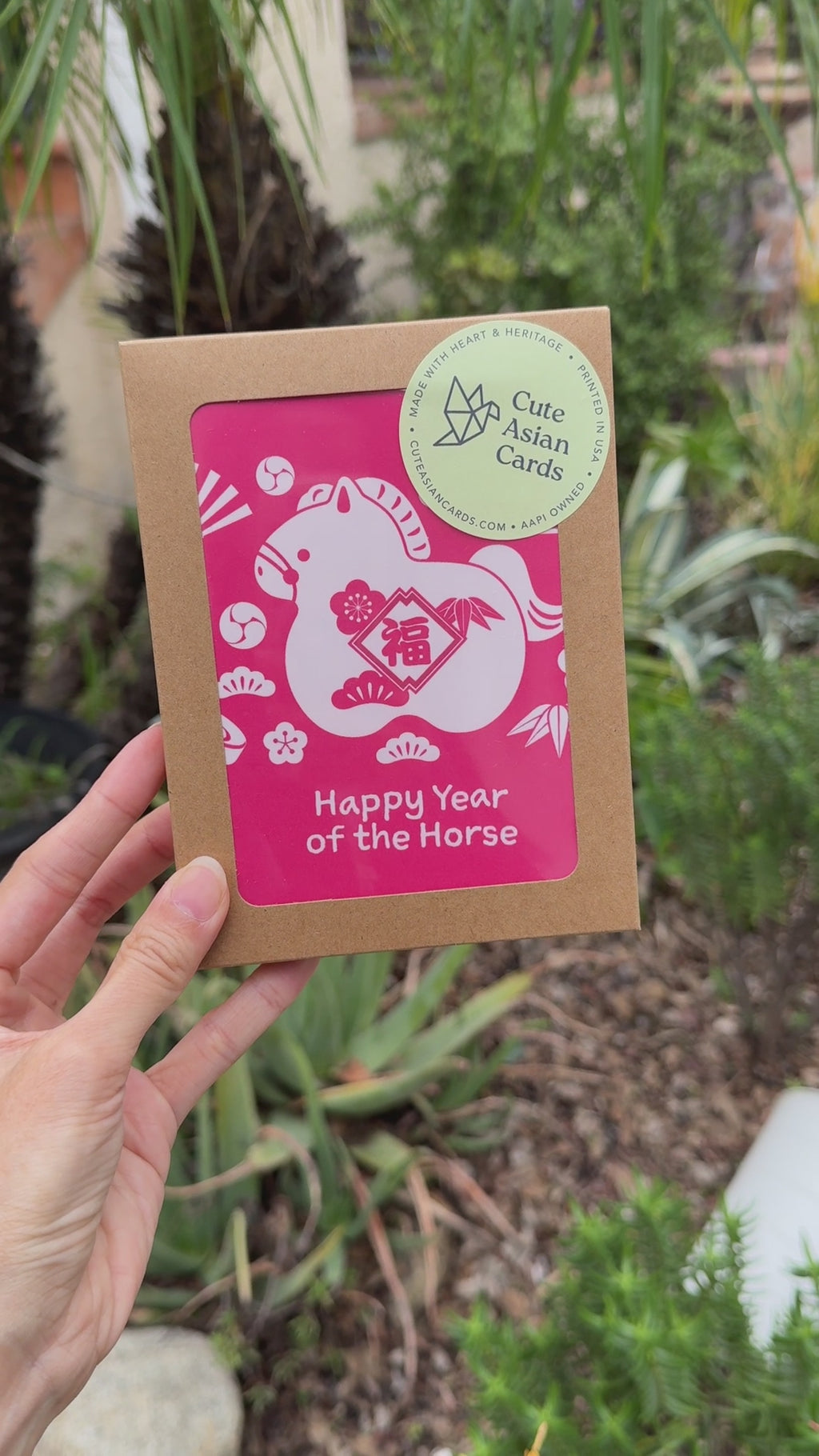 Fire Horse Lunar New Year Cards | 8 Assorted Cards + Envelopes Set