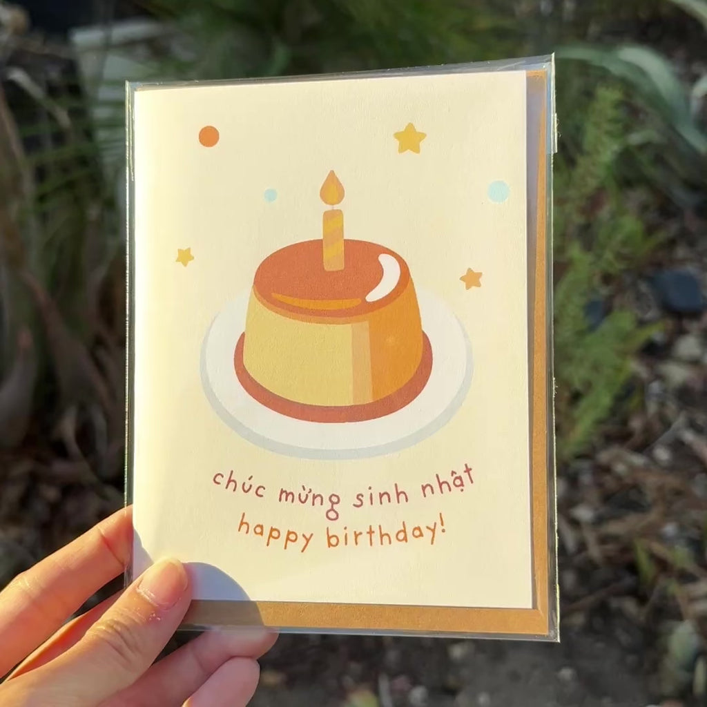 Vietnamese Birthday Card | Banh Flan Chuc Mung Sinh Nhat Dessert