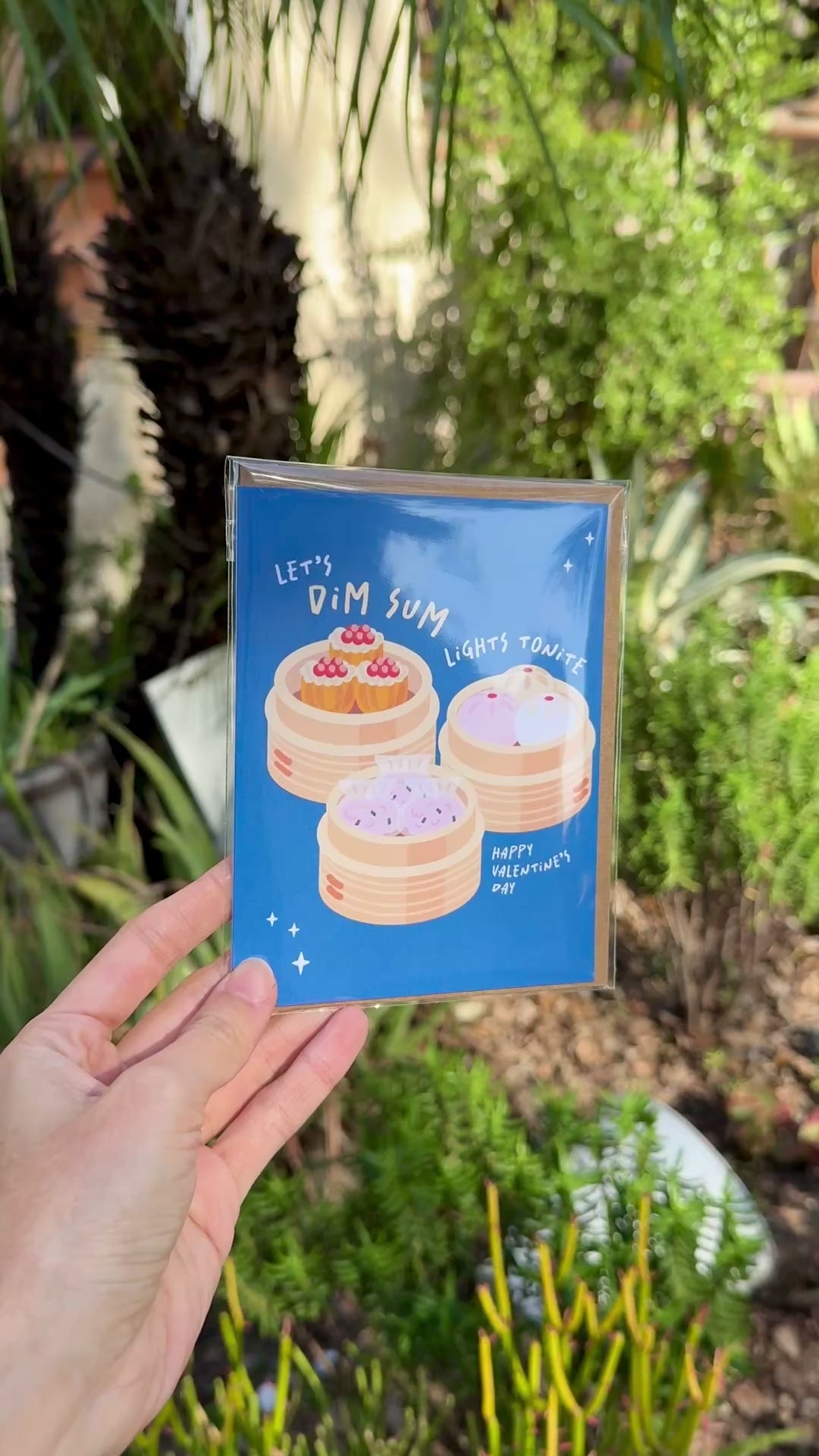 Dim Sum Lights Valentine’s Day Card | Funny Steamer Trio