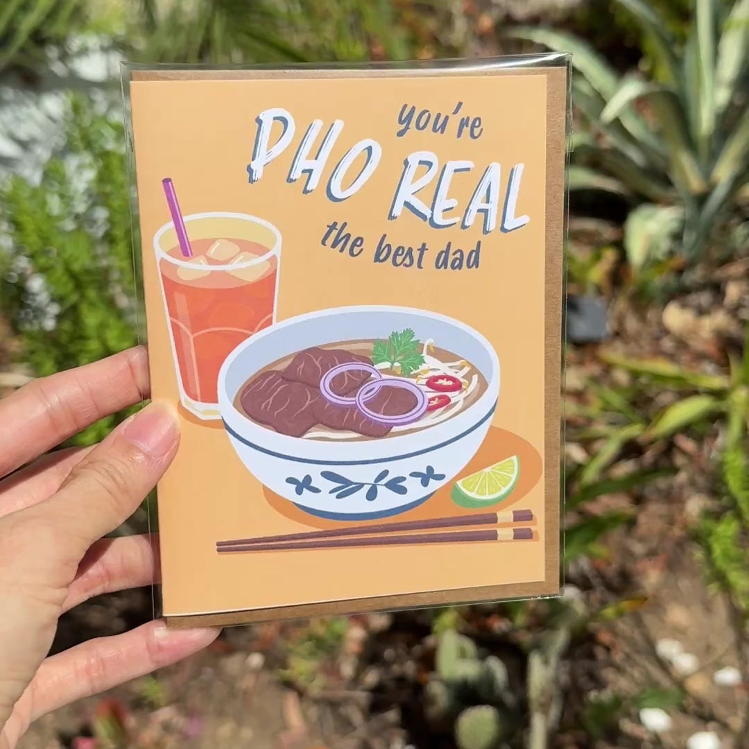Pho Father's Day Card | Funny Vietnamese Noodle Soup Food Pun
