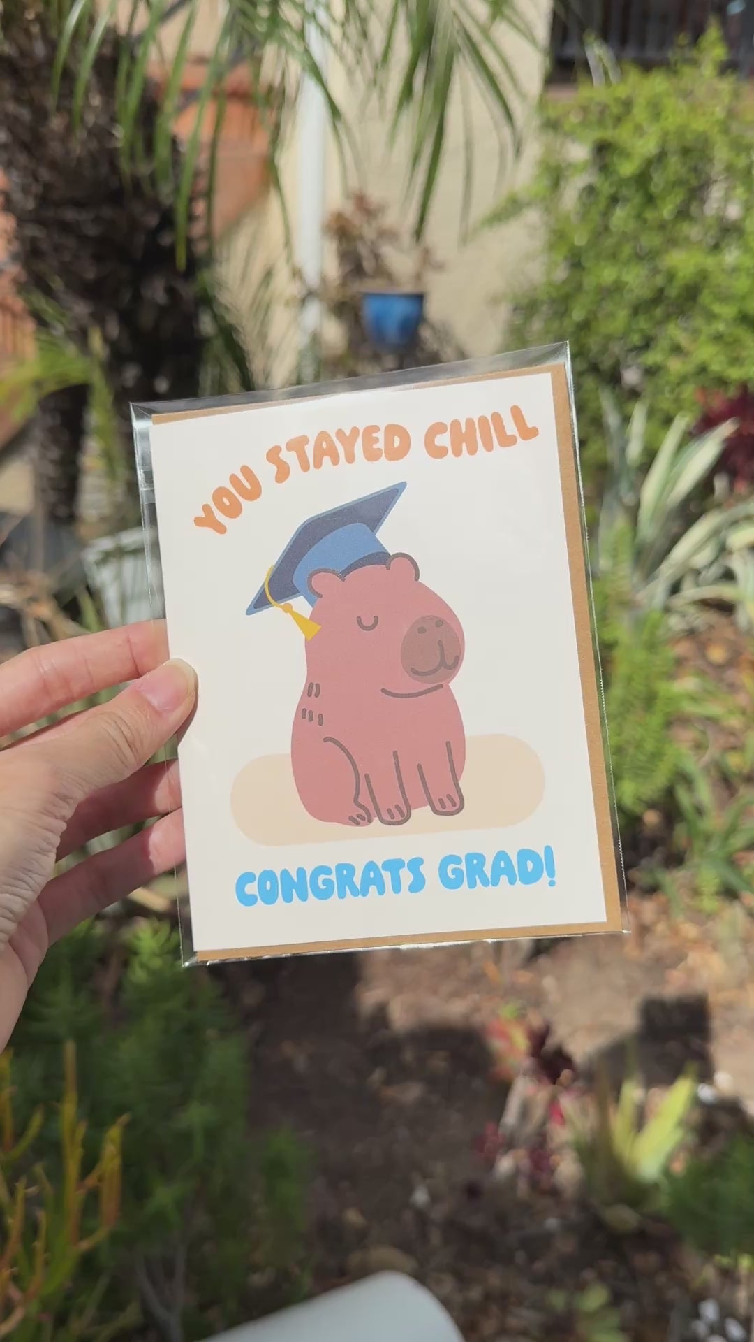 Capybara Graduation Card | Funny Chill Animal Hat Congratulations