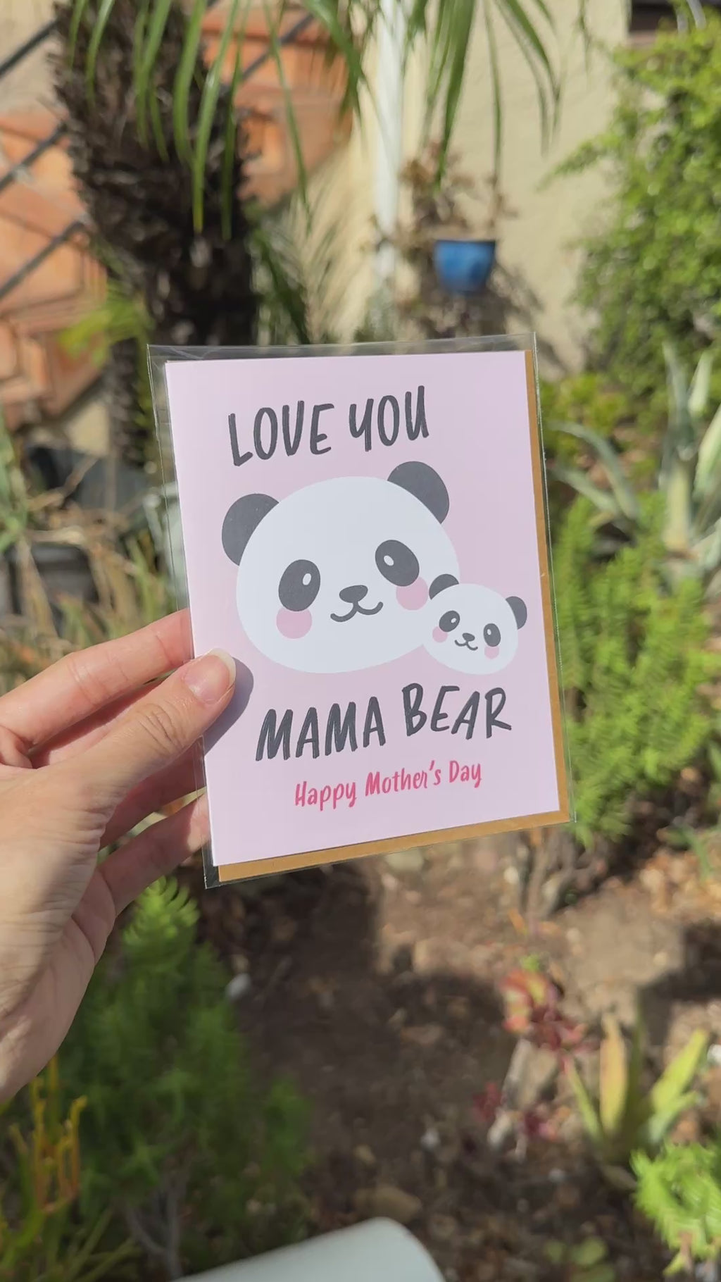 Panda Mother's Day Card | Cute Love You Mama Bear Animal