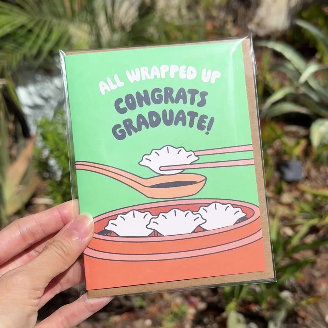Dumpling Graduation Card | Funny Asian Food Wrap Pun