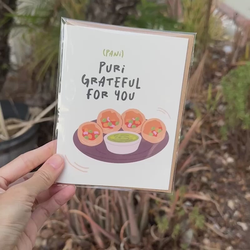 Puri Grateful Indian Greeting Cards | Asian Desi Street Food