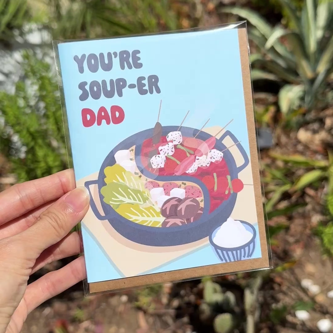 Hot Pot Father's Day Card | Funny Asian Spicy Soup Pun for Dad