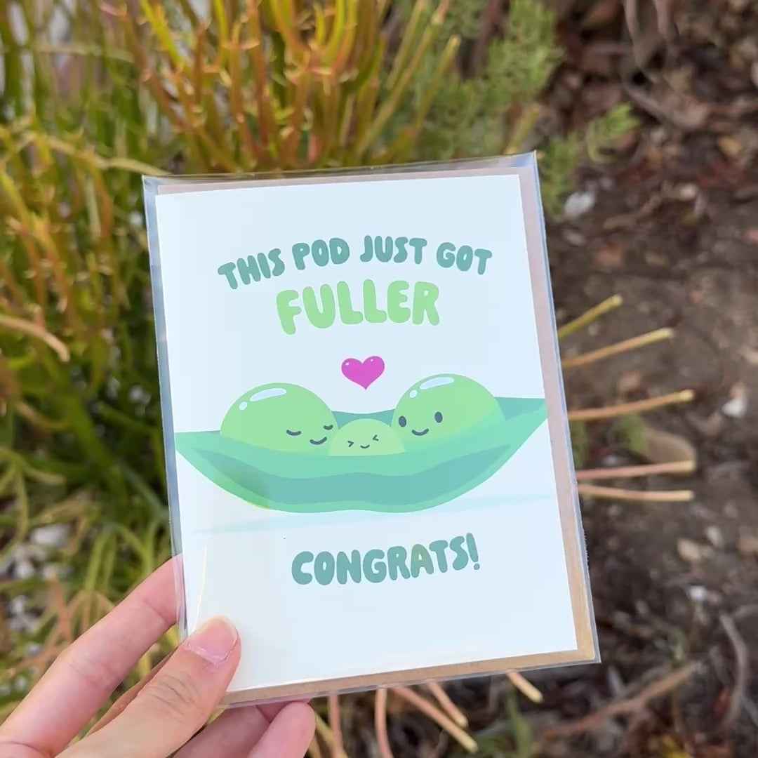Edamame Baby Shower Card | Green Japanese Pod Funny New Baby Pun