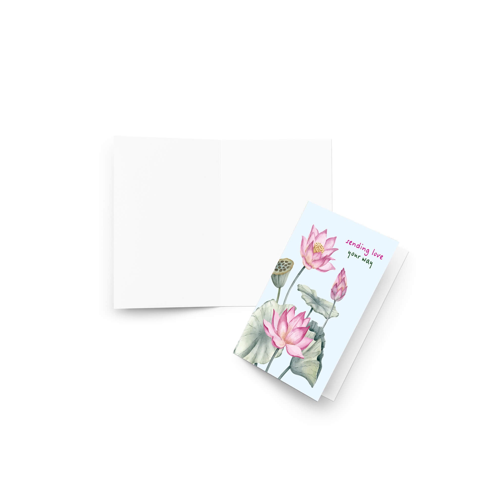 Sending Love Sympathy Card | Pink Chinese Lotus Flower Sorry for Your Loss